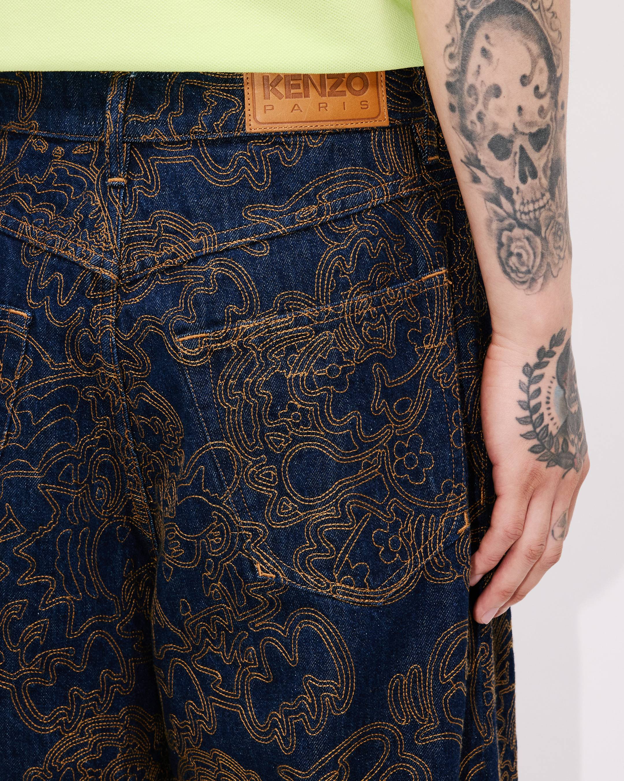 ◆送料・関税込み◆KENZO エンブロイド デニムジーンズ KENZO（ケンゾー）デニムパンツ 青 サイズ:29(S位) メンズ