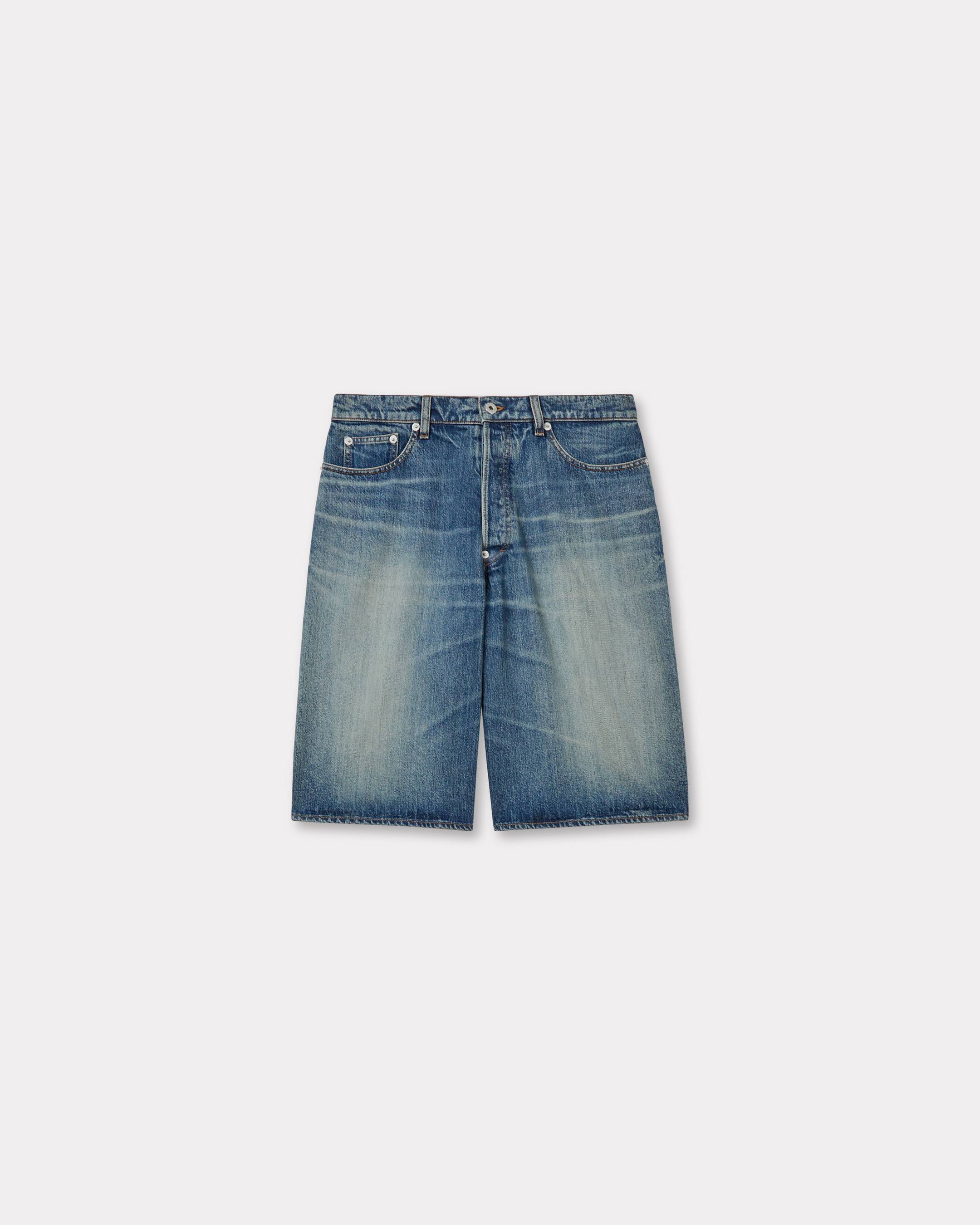 Short droit en denim japonais
