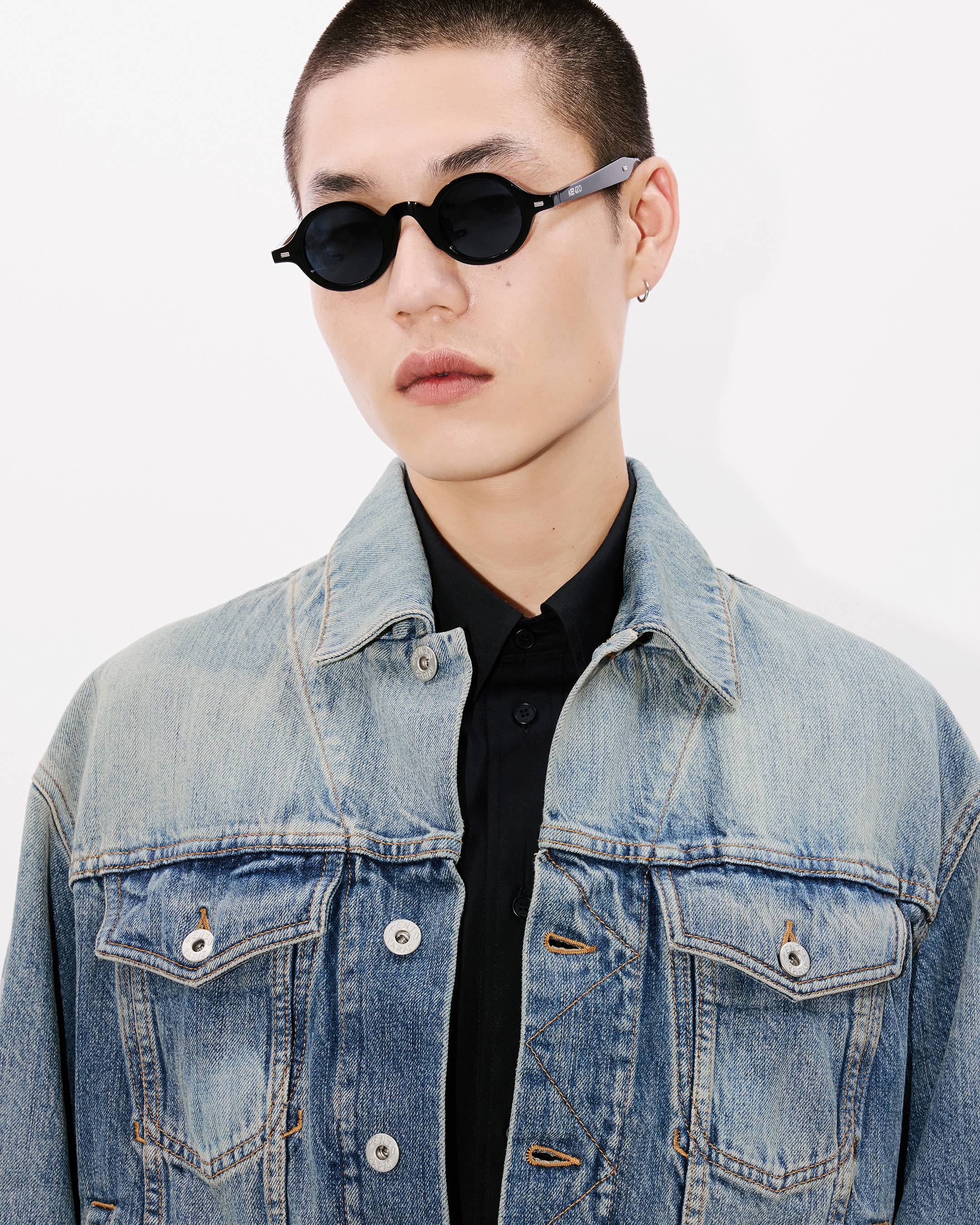 KENZO Pop' embroidered trucker jacket in japanese denim