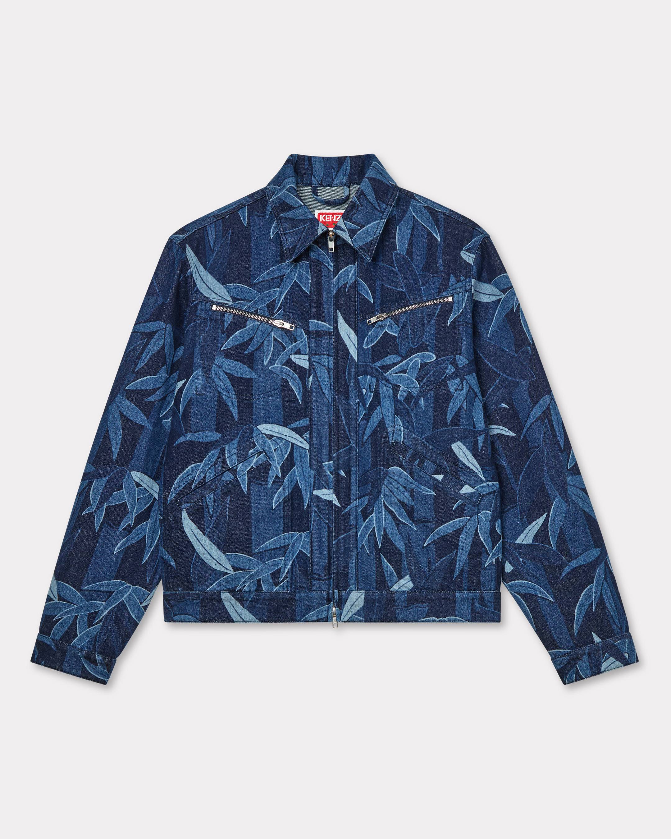 KENZO Veste Trucker Zippée 'KENZO Chiku-rin Camo' En Denim Japonais, Homme, Rinse Blue Denim, XL