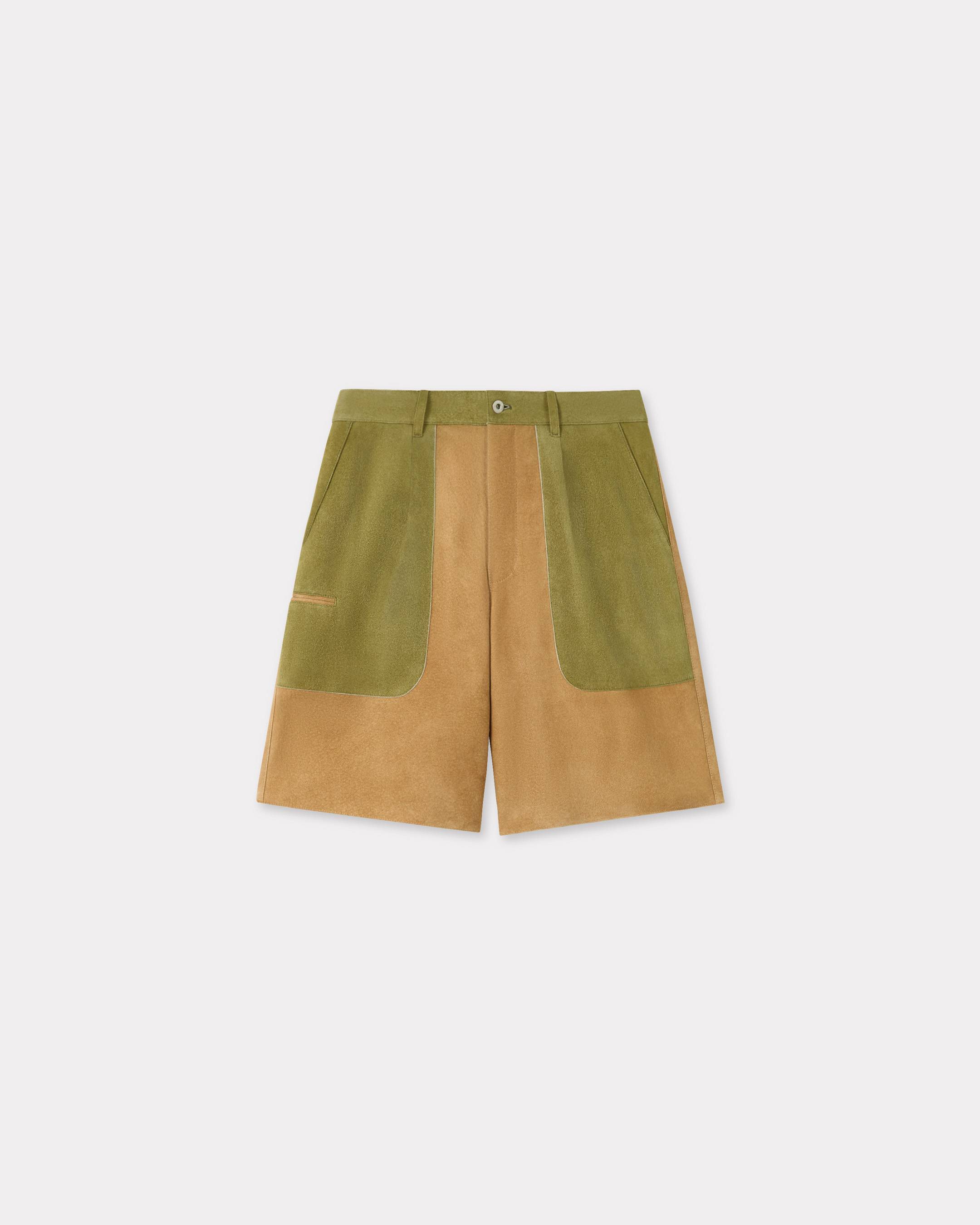 KENZO Straight Shorts In Leather Beige Mens - Size L