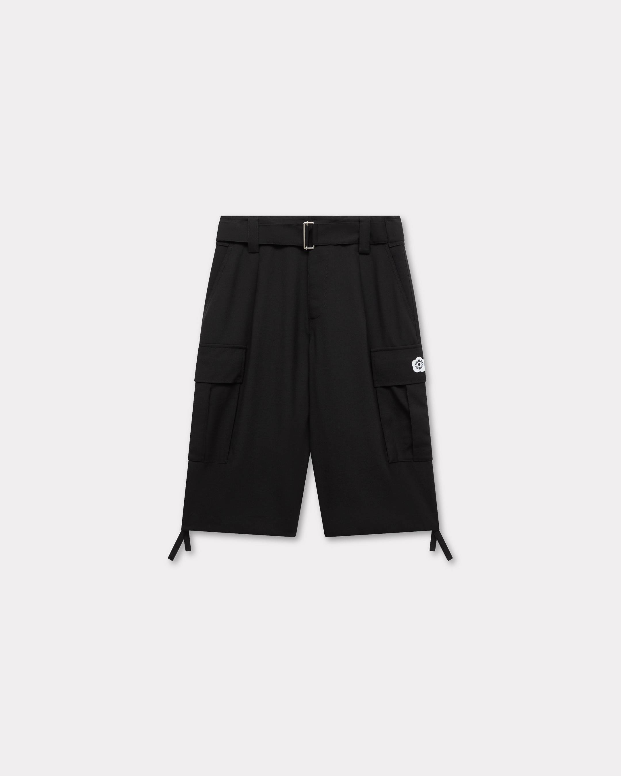 KENZO 'Boke Flower 2.0' Cargo Tailored Shorts , Man, Black, Size Xl, Wool