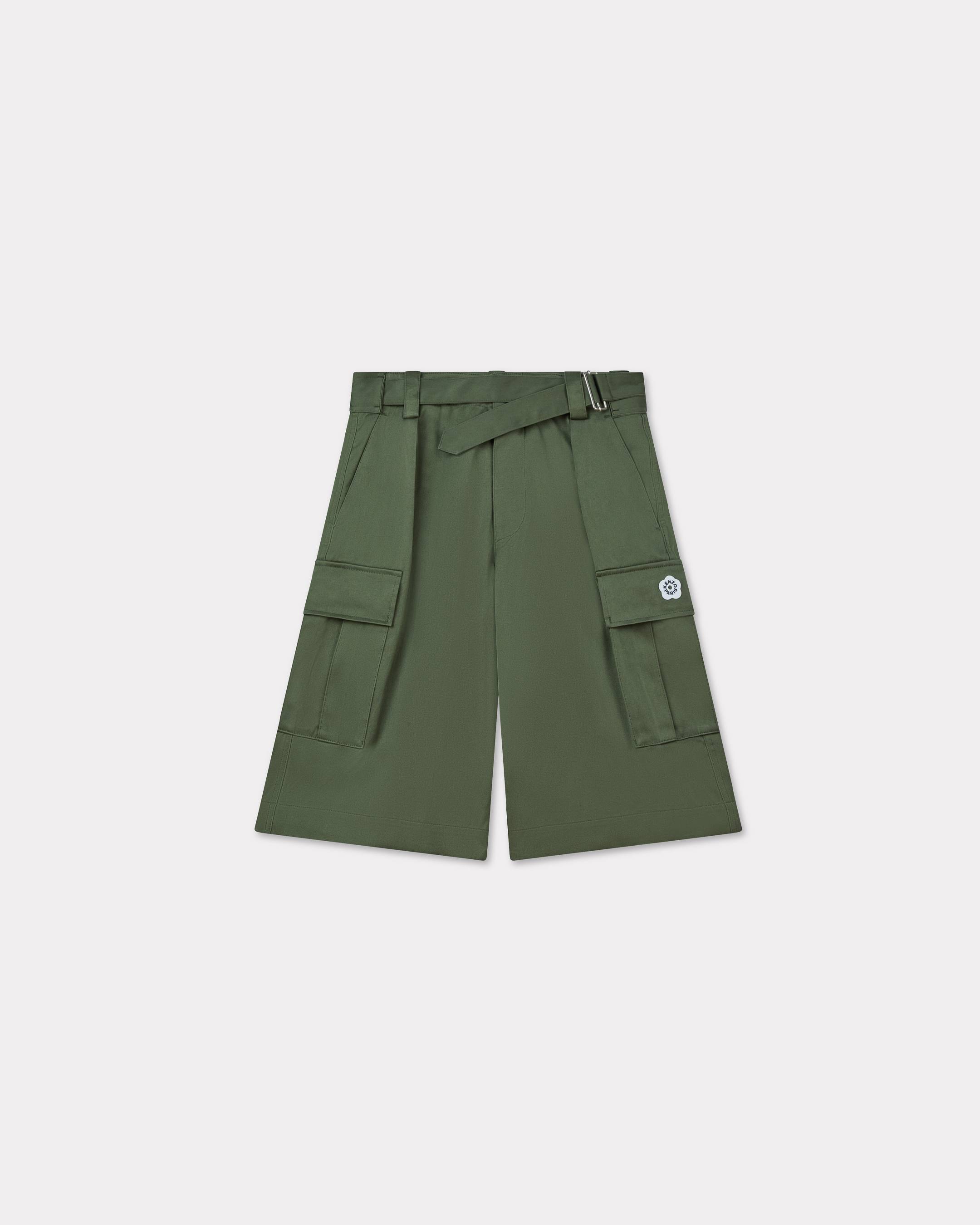 KENZO Short Cargo Style Militaire 'Boke Flower 2.0' En Coton, Homme, Kaki Fonce, XL