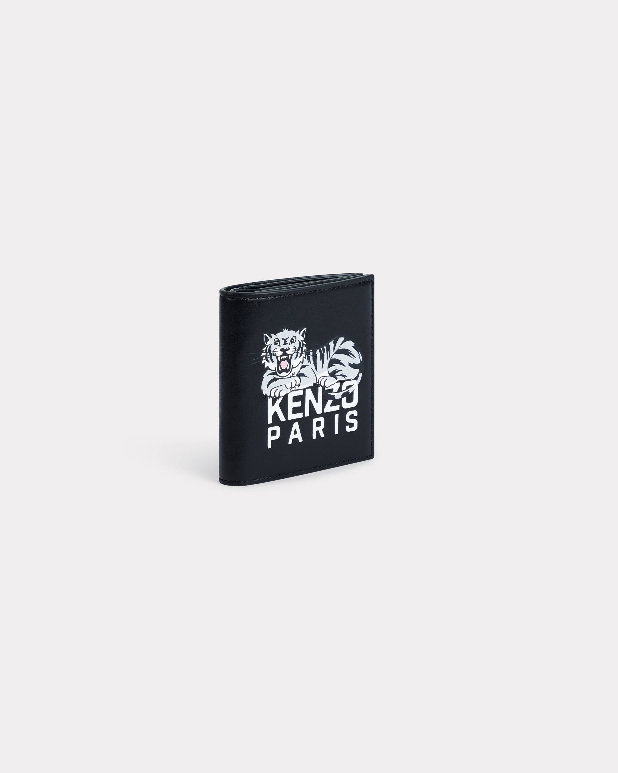 KENZO ' Varsity' Mini Fold Wallet , Man, Black, Size One, Leather