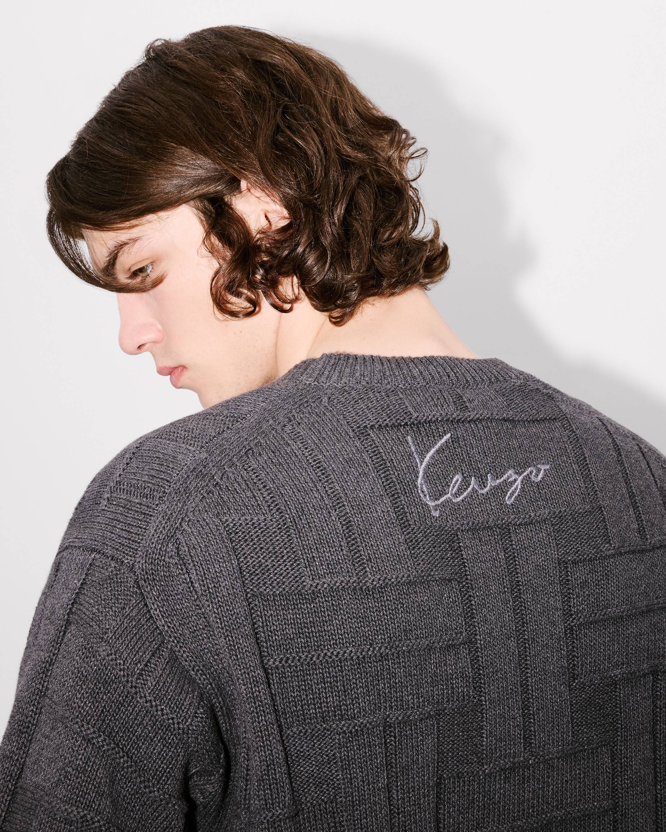 'KENZO Weave' embroidered jumper in cotton