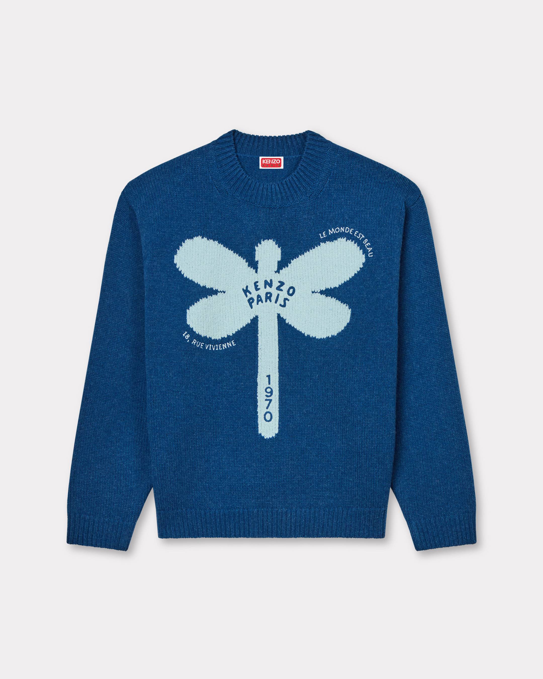 KENZO 'Kenzo Dragonfly' Embroidered Wool Jumper, Blue, - Mens, Xxl