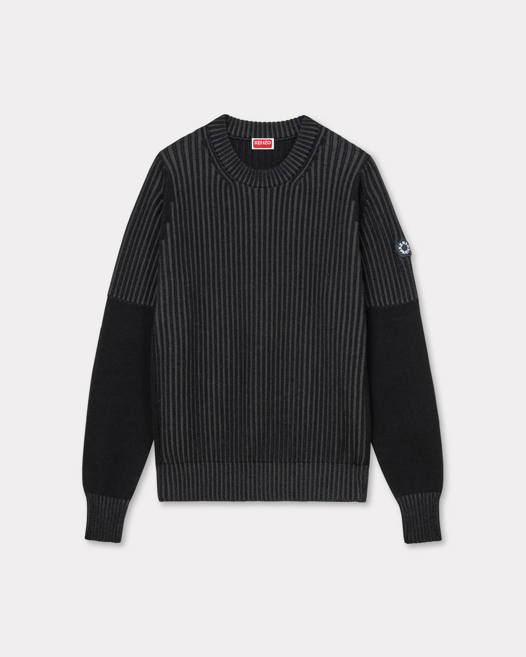 KENZO 'Boke Flower 2.0' Embroidered Sweater In Wool And Cotton, Man, Black, Size Xl, Cotton