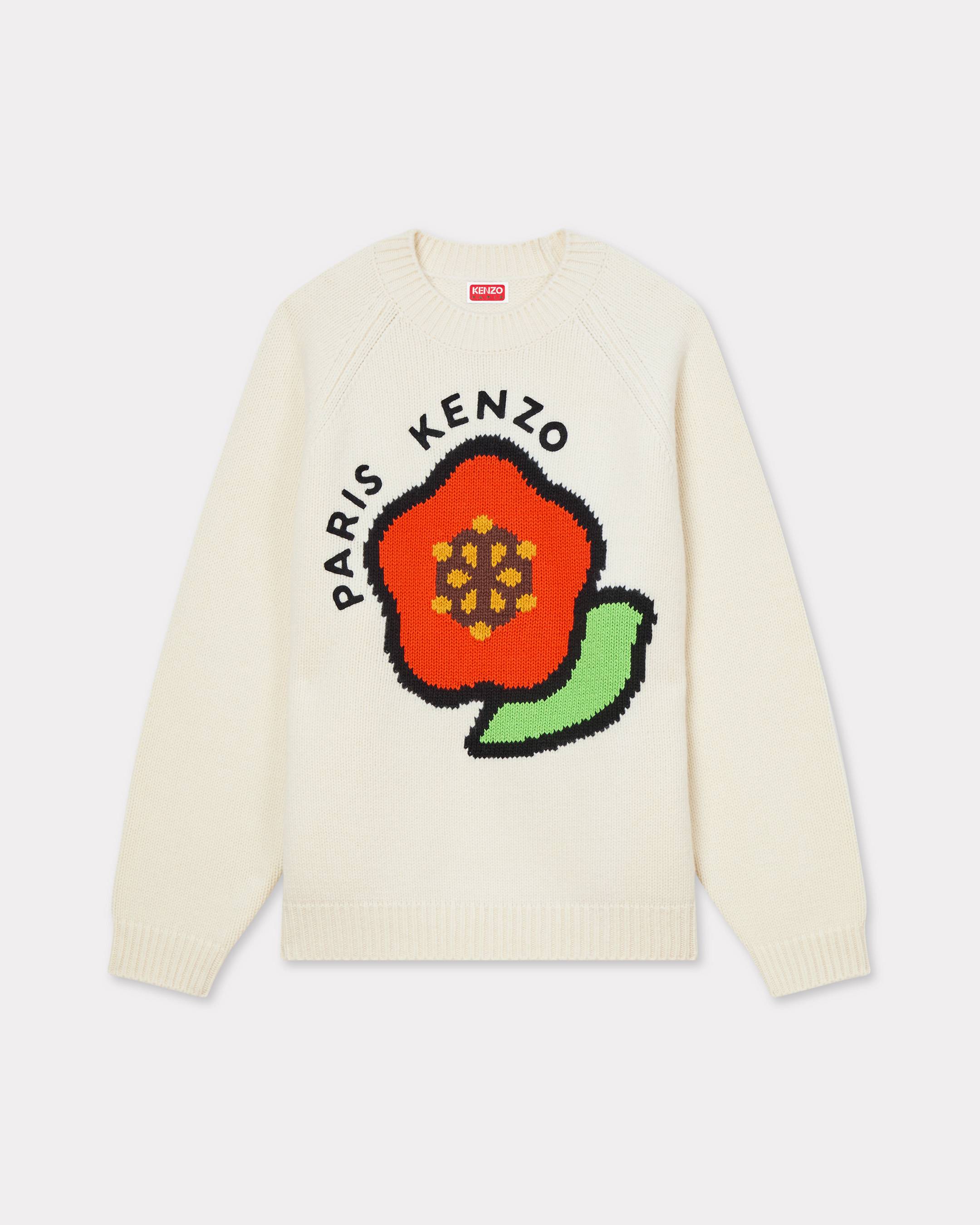 KENZO ' Pop' Wool Sweater, Man, Off White, Size L, Cotton