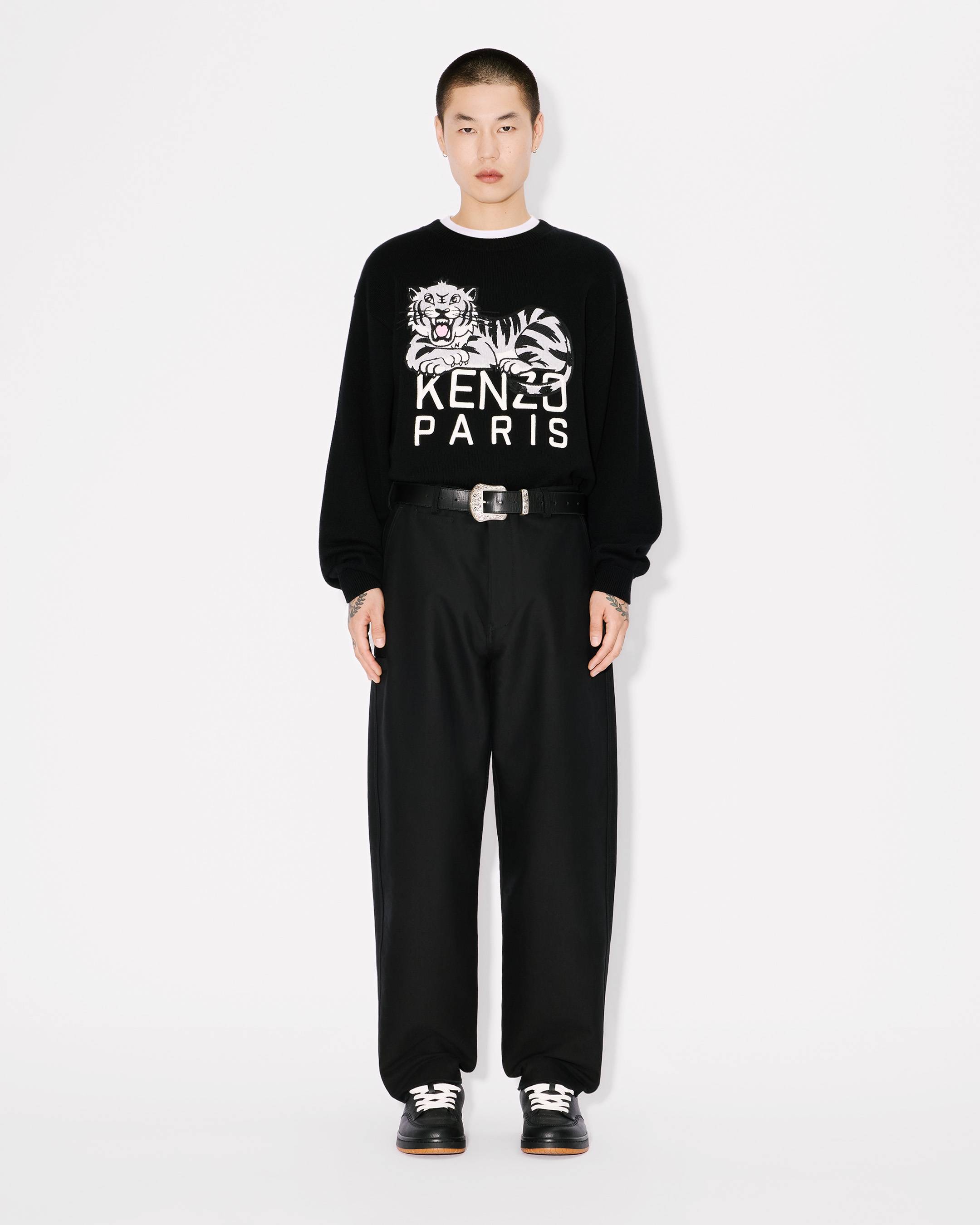 KENZO Happy Tiger' embroidered jumper in wool and cotton