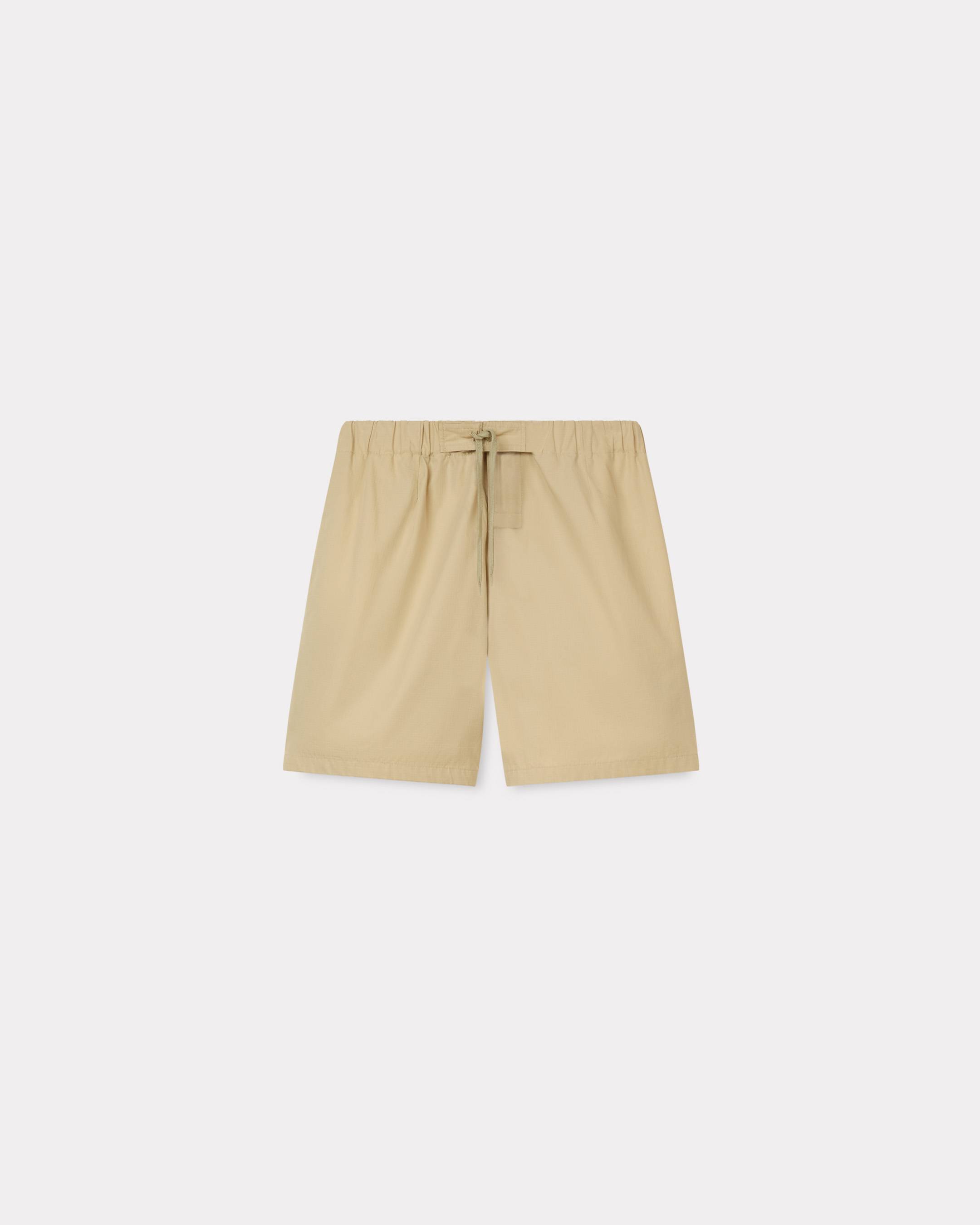 Kenzo Short Élastiqué En Coton Ripstop Homme Beige - Xs