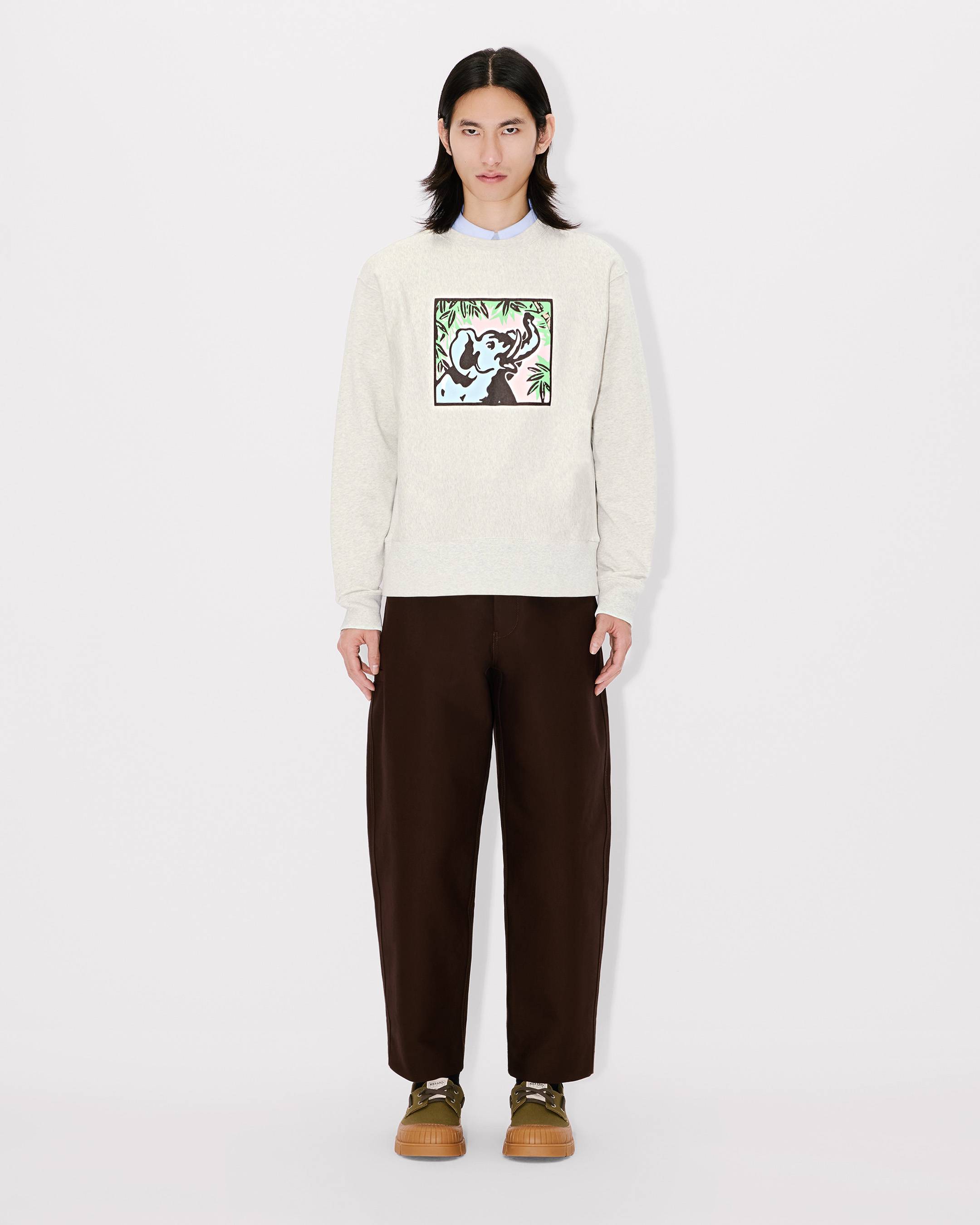KENZO｜ (FF5 5SW262 4MF 99J) KENZO Happy Tiger' embroidered sweatshirt in cotton | Men's