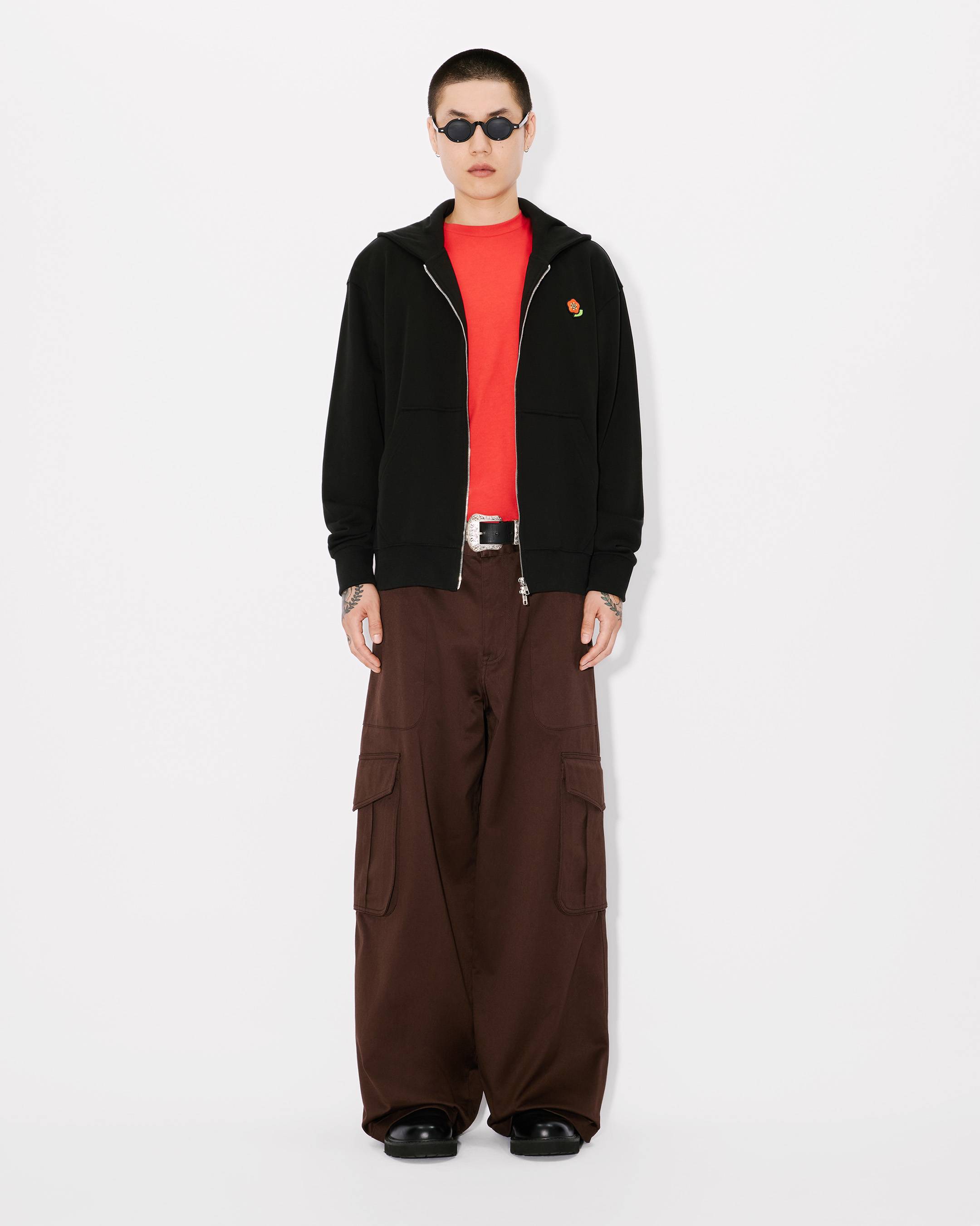 KENZO Pop' embroidered zipped hoodie in cotton | Men's | KENZO