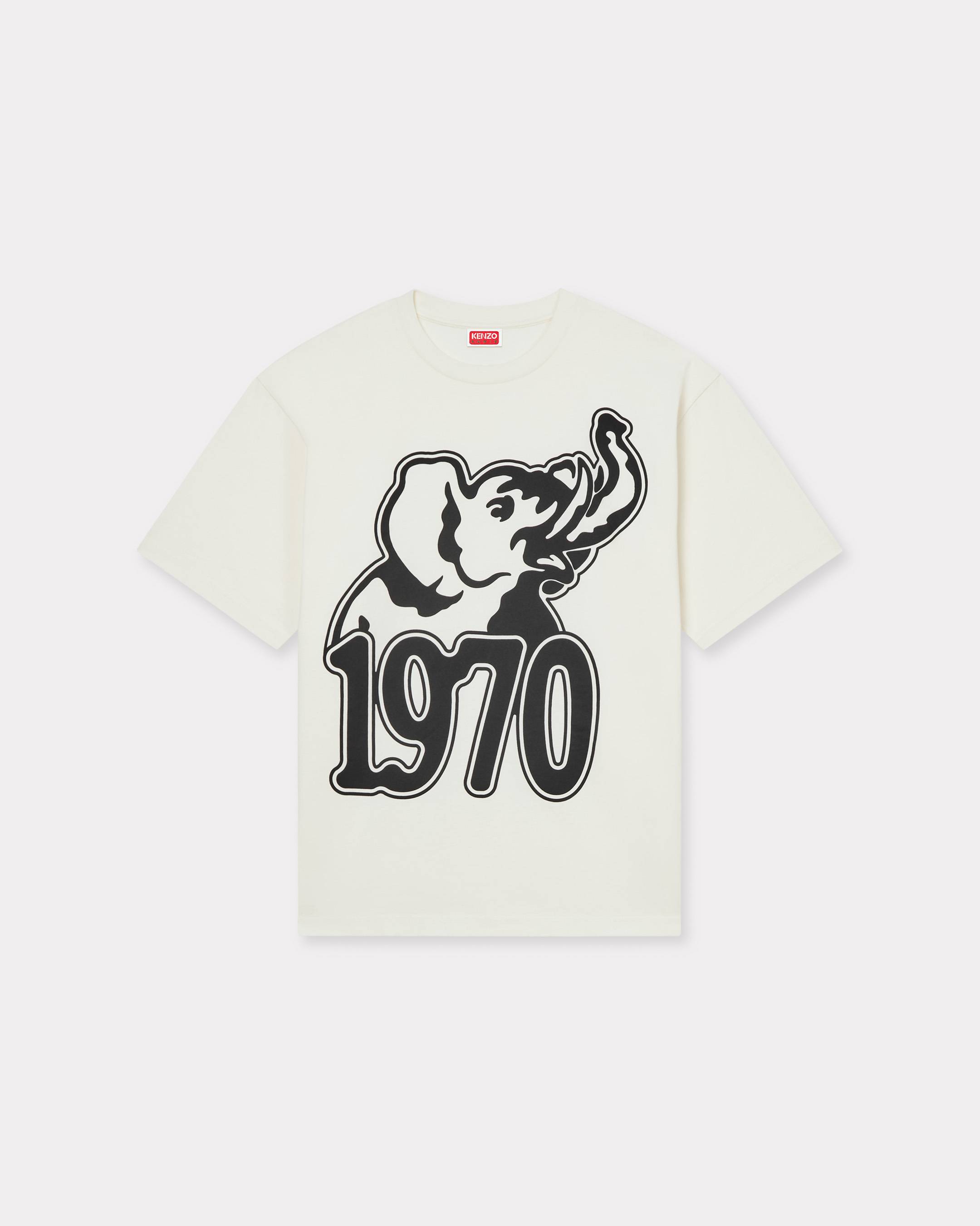KENZO 'Kenzo Jungle Elephant' Oversized T-shirt In Cotton Ecru- Mens - Size Xs