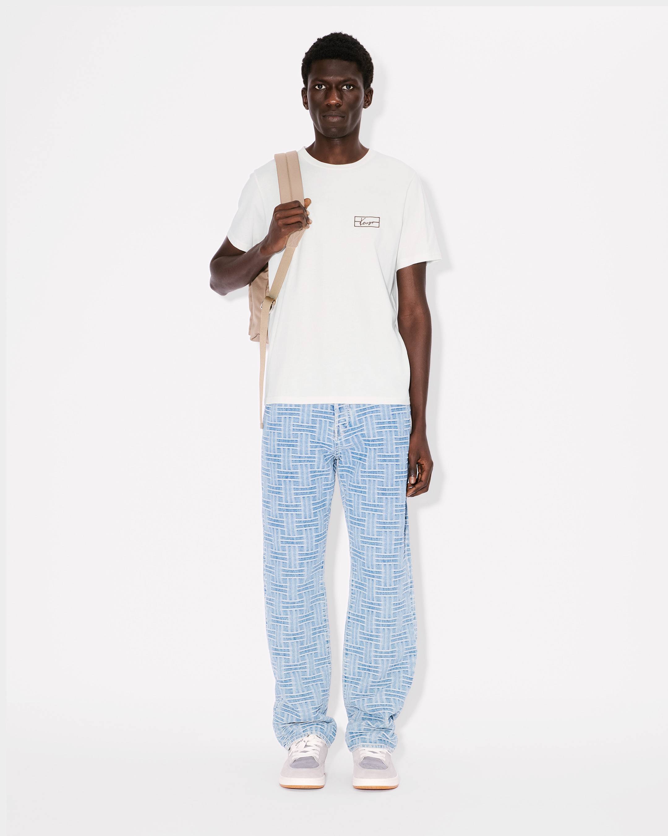KENZO Weave' embroidered slim T-shirt in cotton | Men's | KENZO