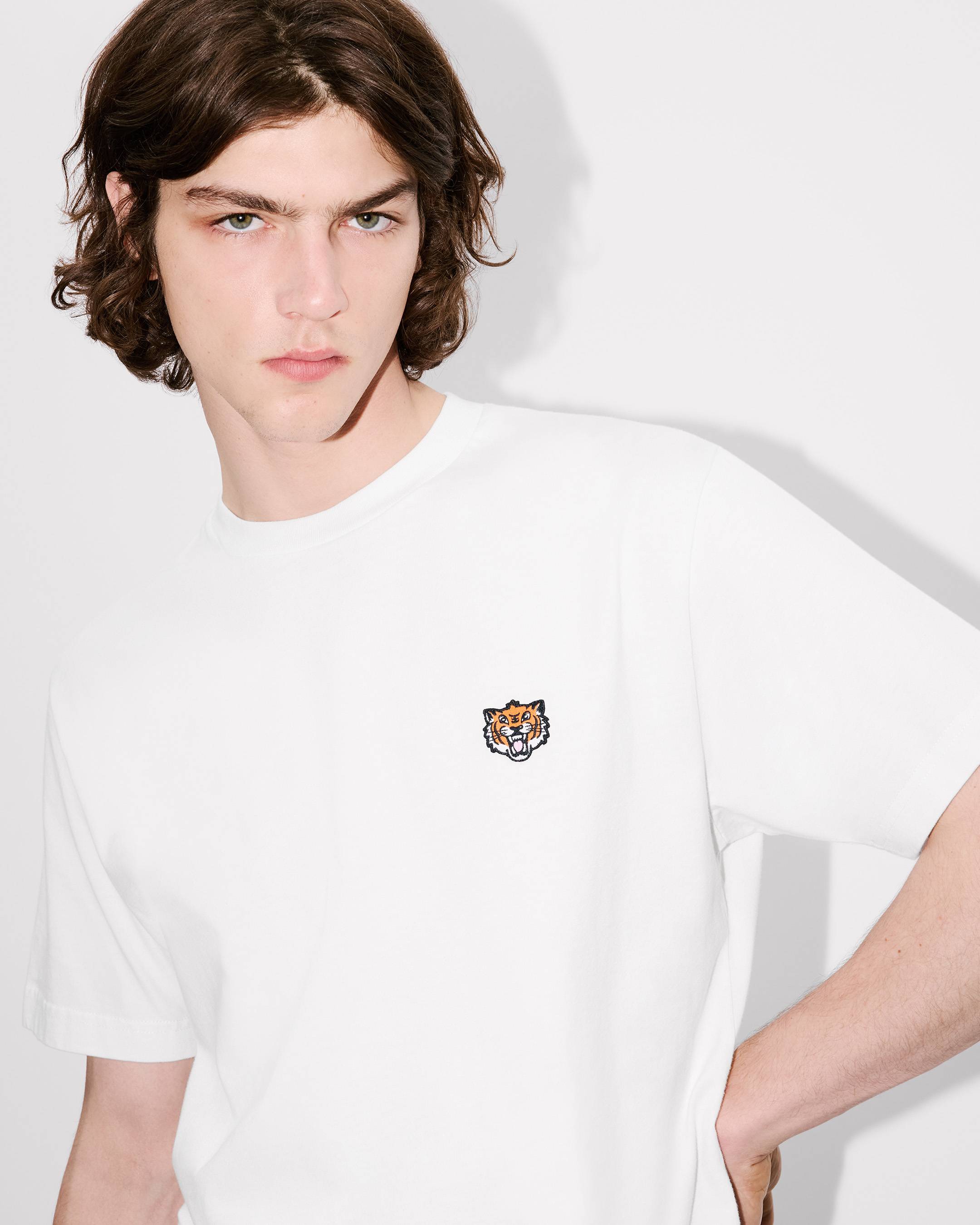 KENZO Happy Tiger' embroidered T-shirt in cotton | Men's | KENZO