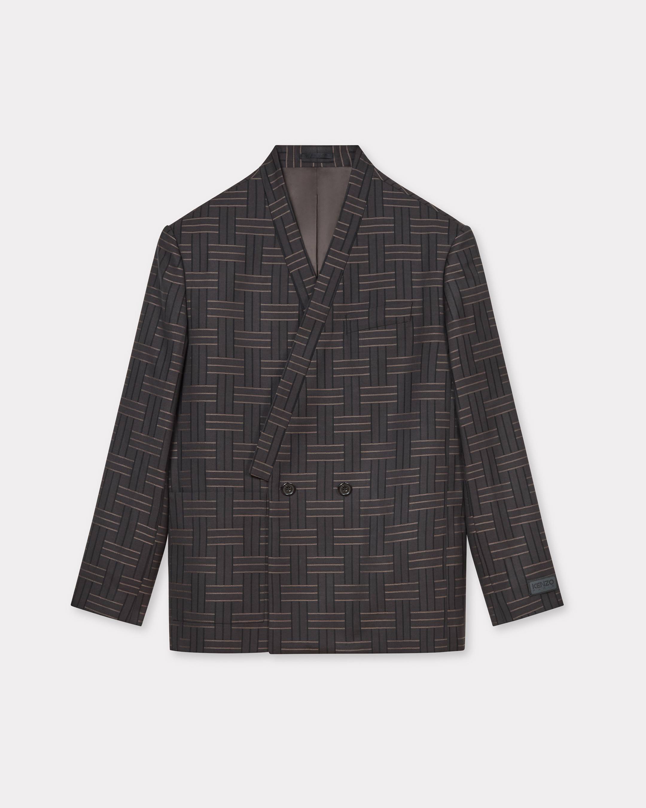 KENZO 'Kenzo Weave' Tailored Kimono Jacket Dark Brown Mens - Size 54