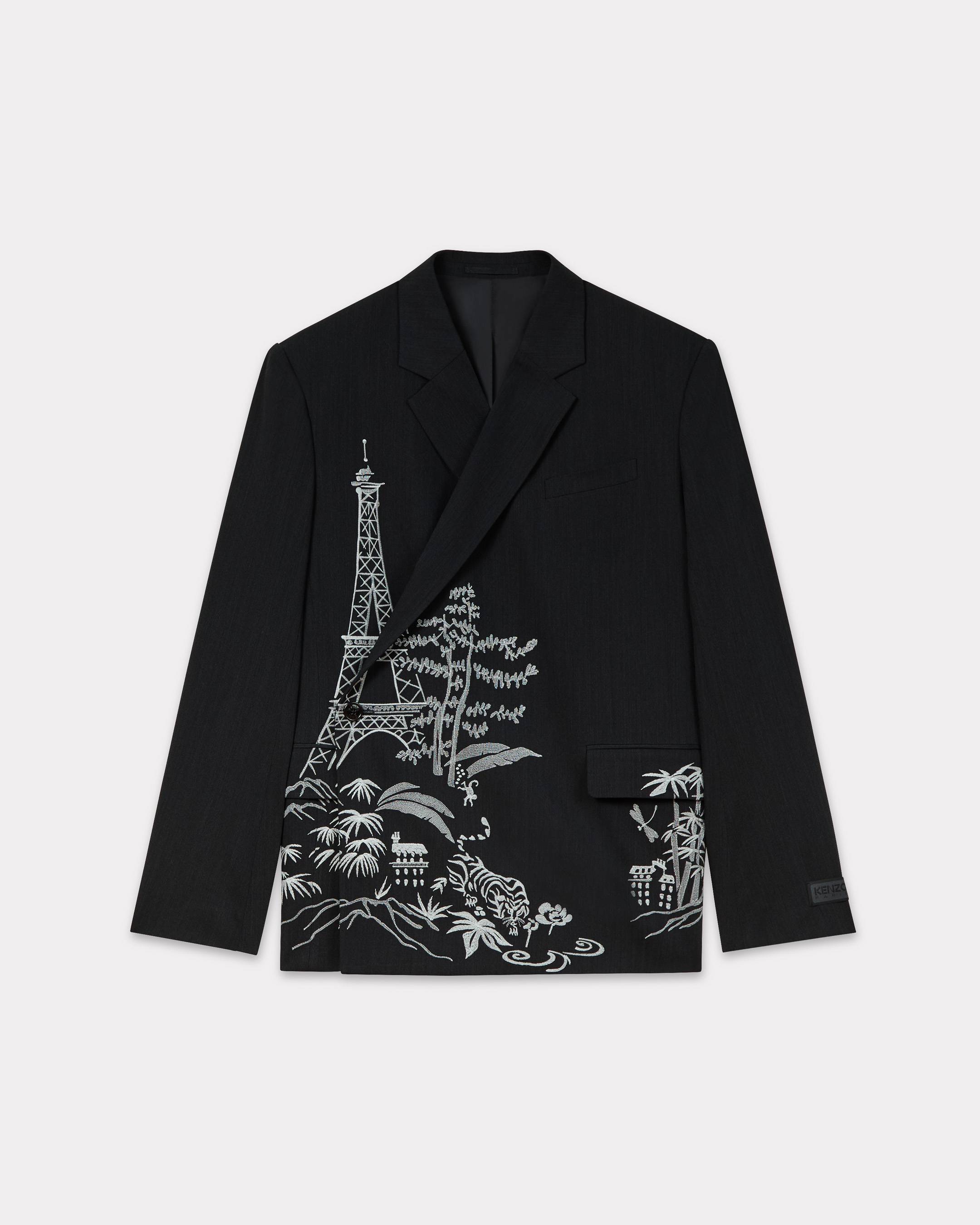 Kenzo Veste Kimono Ajustée Et Brodée 'Kenzo Paris Jungle' Homme Noir - Taille 54