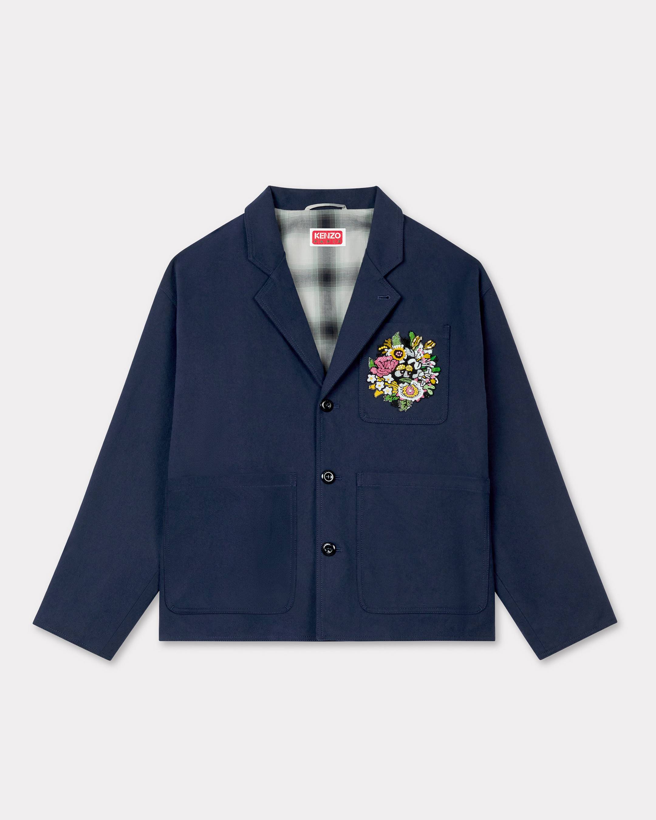 KENZO by Verdy Embroidered Workwear Jacket, Man, Blue Black, Size L, Cotton/polyester/other Fibers