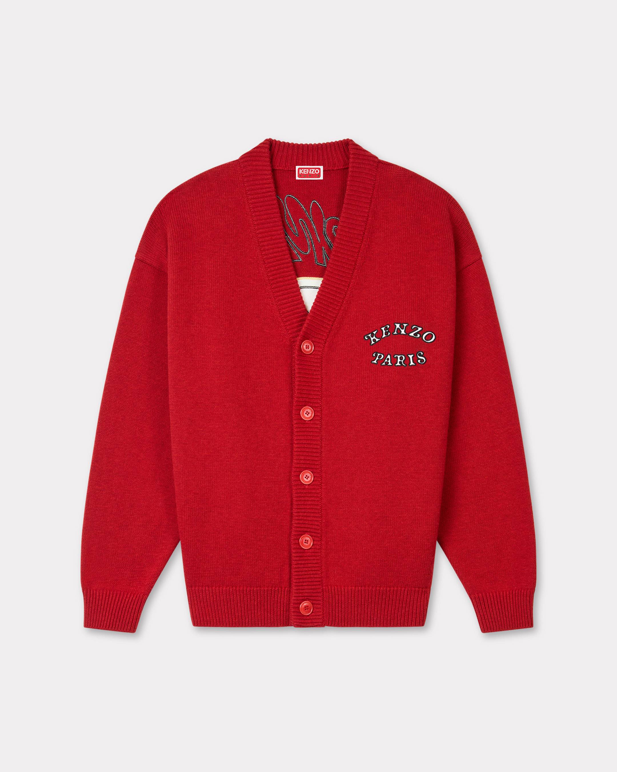 Cardigan Unisexe 'Kenzo Verdy Market' En Laine Et Coton Orange Fonce - Xs