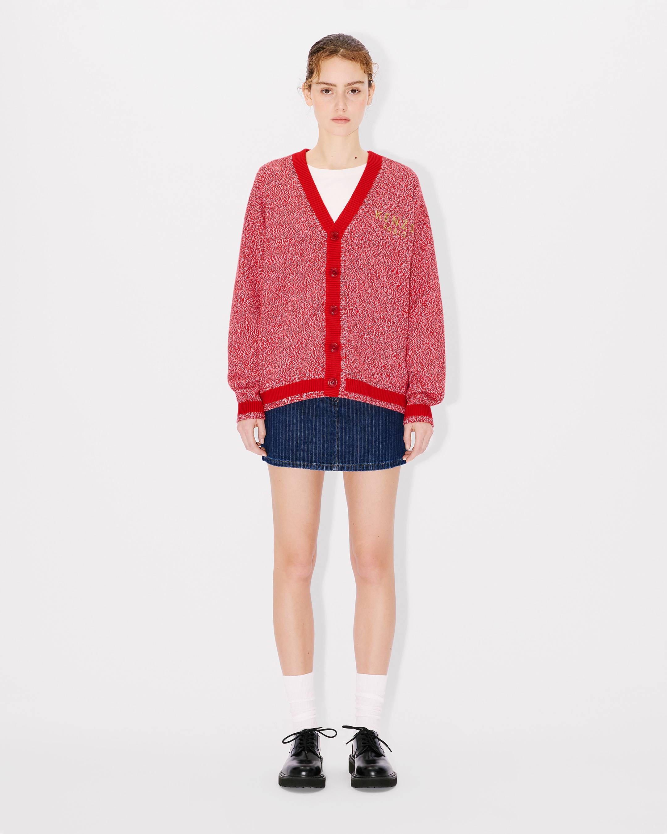 Lunar New Year' genderless embroidered cardigan in wool and