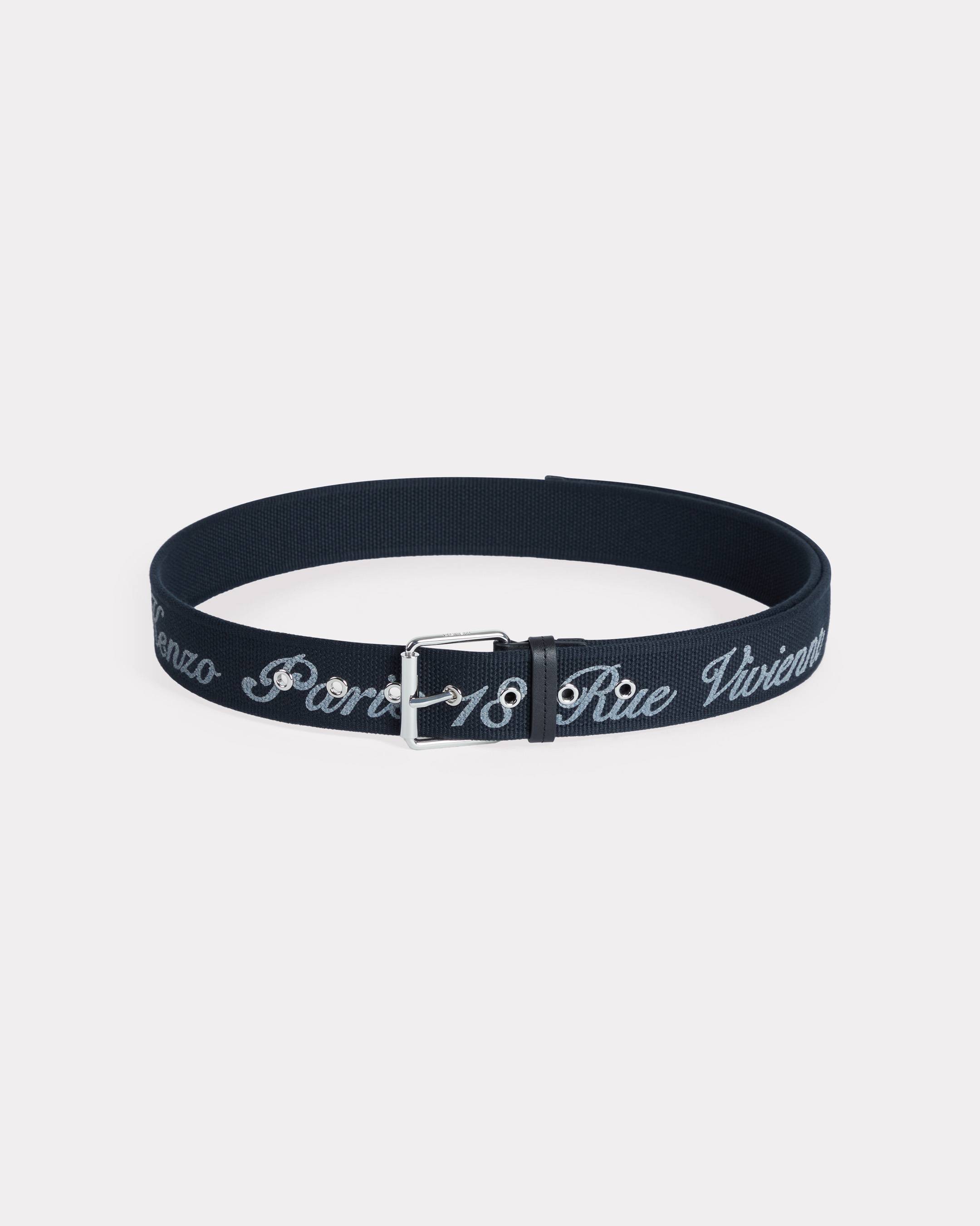 KENZO 'Kenzo Buckle' Genderless Belt In Webbing Black Unisex - One Size
