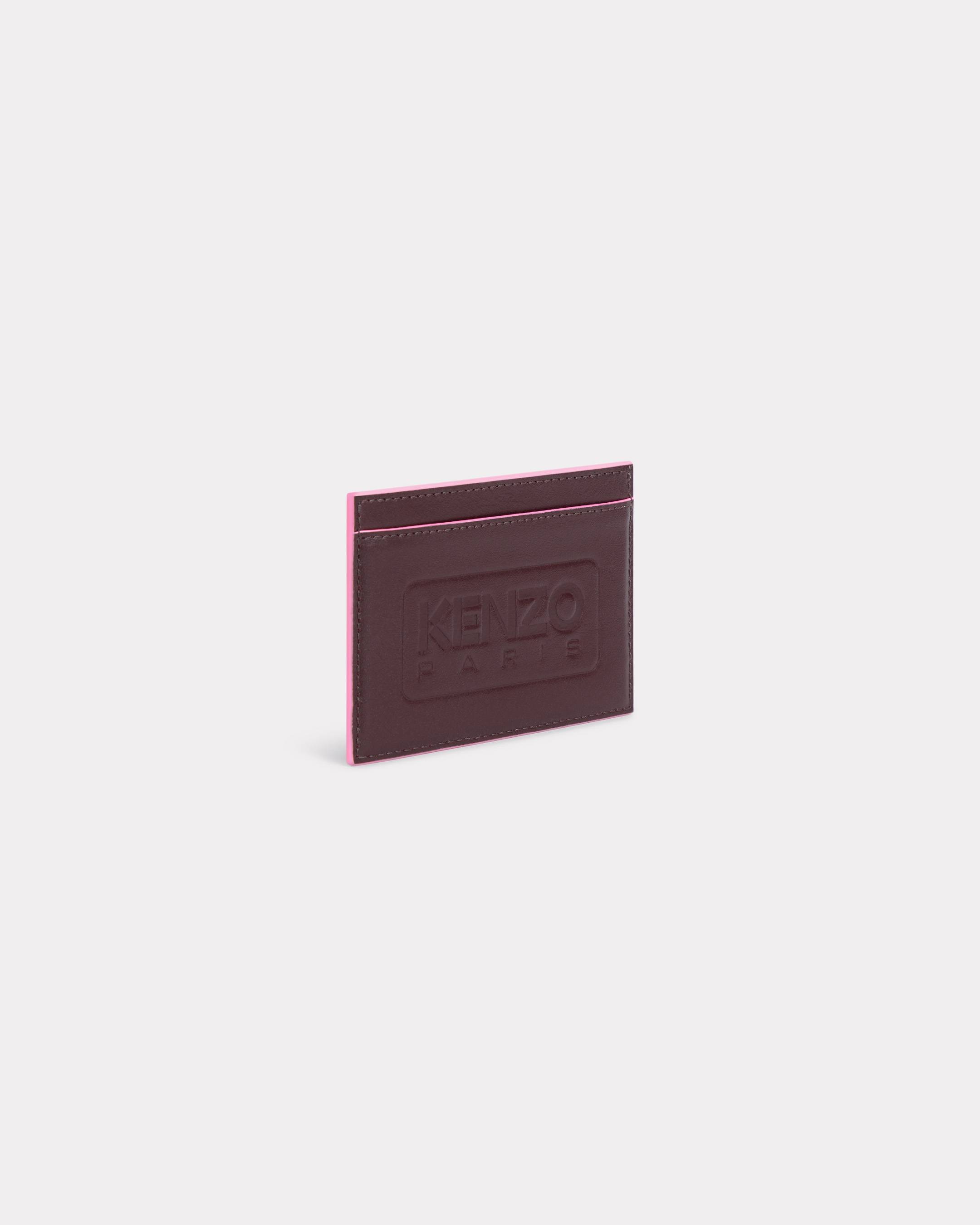 KENZO ' Emboss' Card Holder , Man, Grenat, Size One, Leather