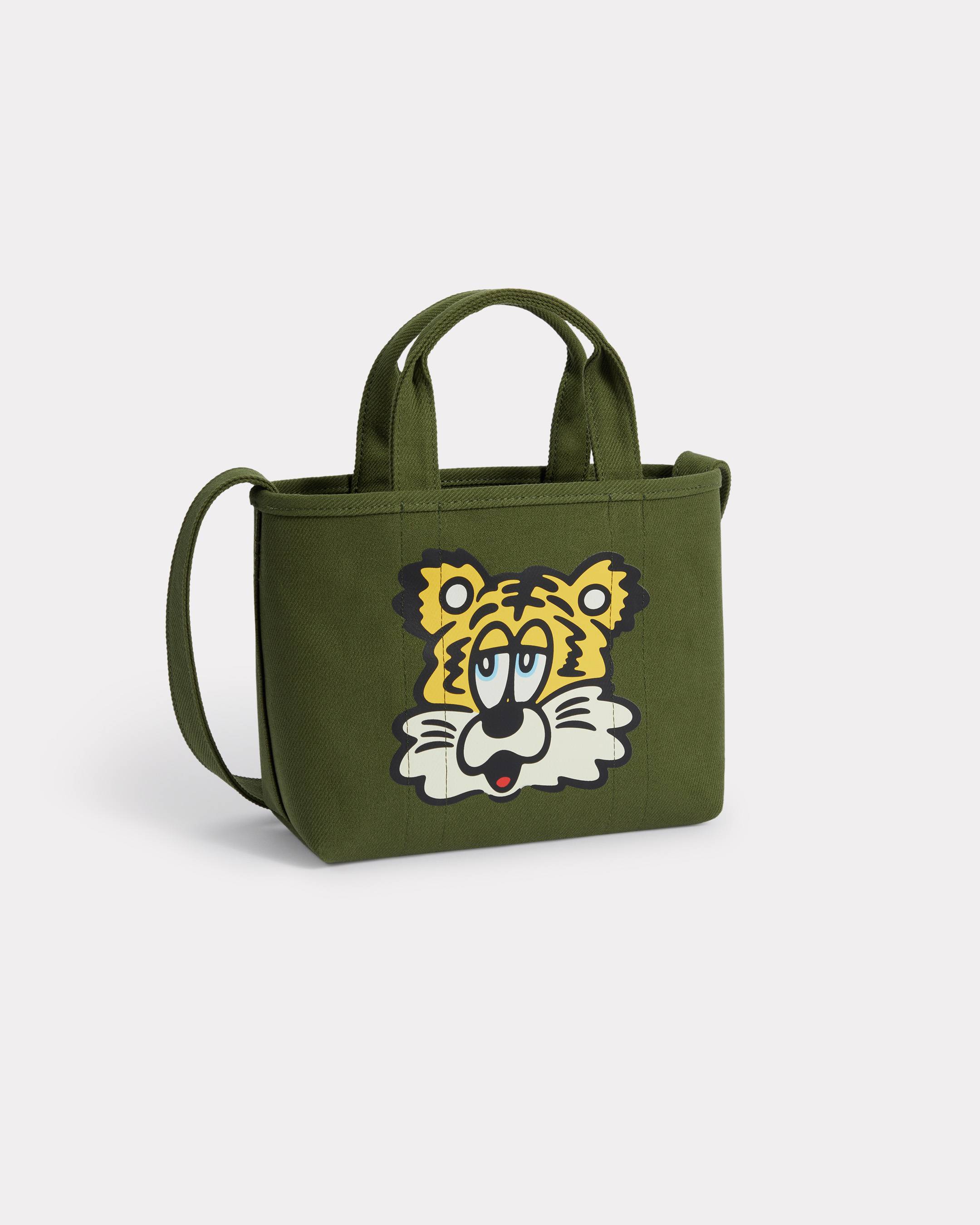 'Kenzo Verdy Market' Reversible Small Tote Bag In Canvas Khaki Green Mens - Size One