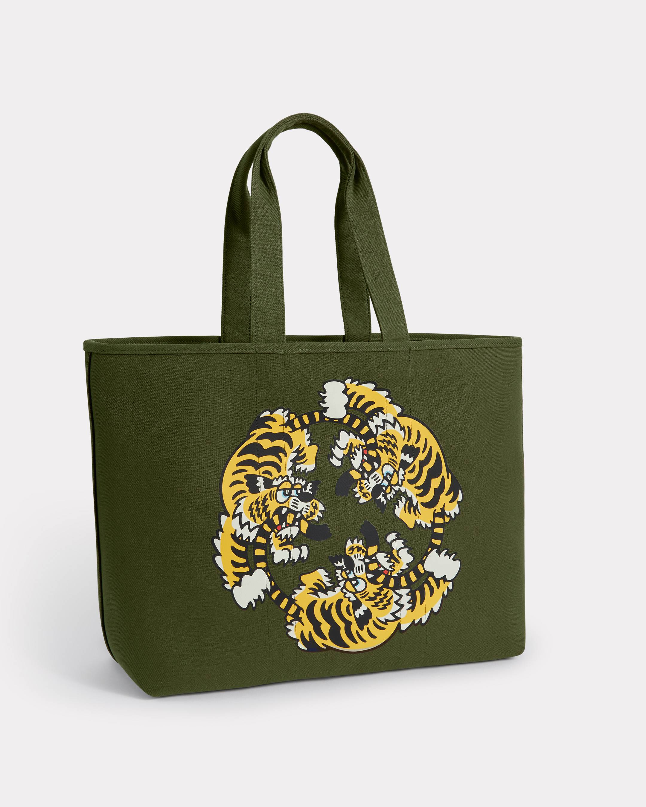 KENZO 'Verdy Market' Reversible Large Tote Bag In Canvas, Man, Khaki, Size One, Canvas