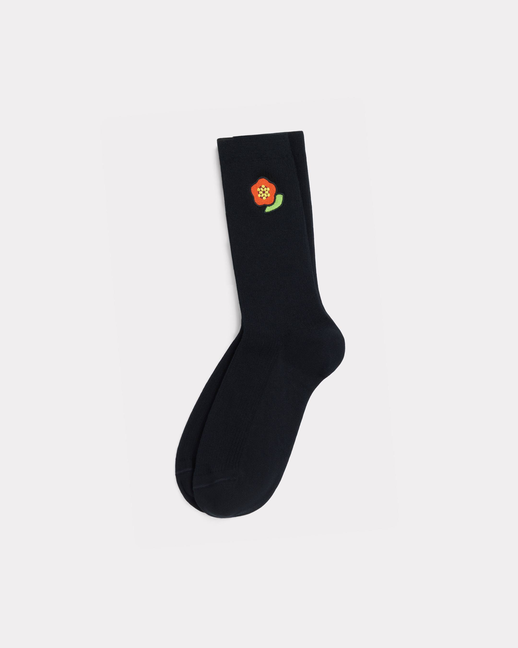 KENZO Chaussettes Brodées 'KENZO Pop' En Coton, Homme, Noir, Taille , 39-41