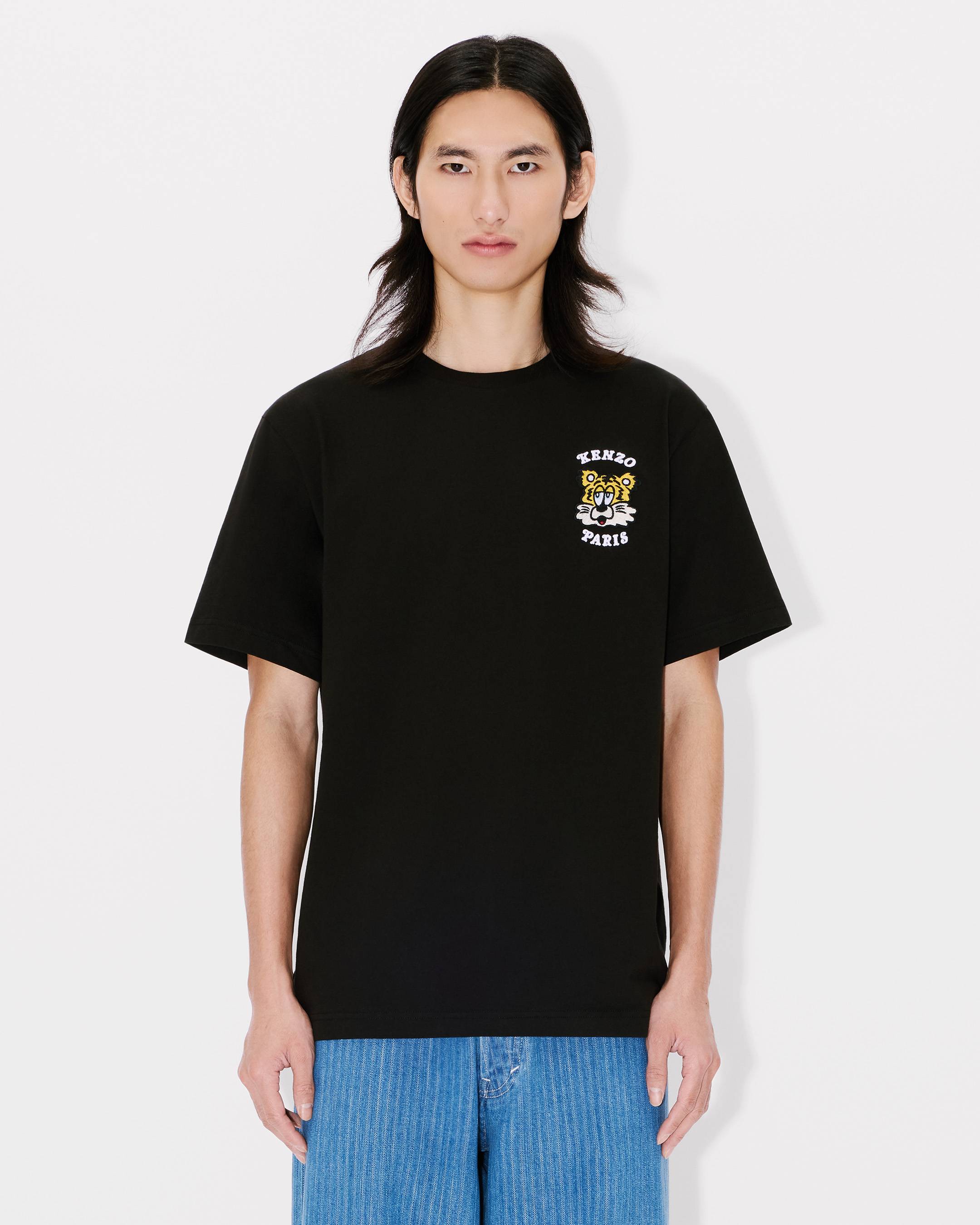 'Kenzo Verdy Market' Genderless Embroidered T-shirt In Cotton Black - Mens Size Xxs