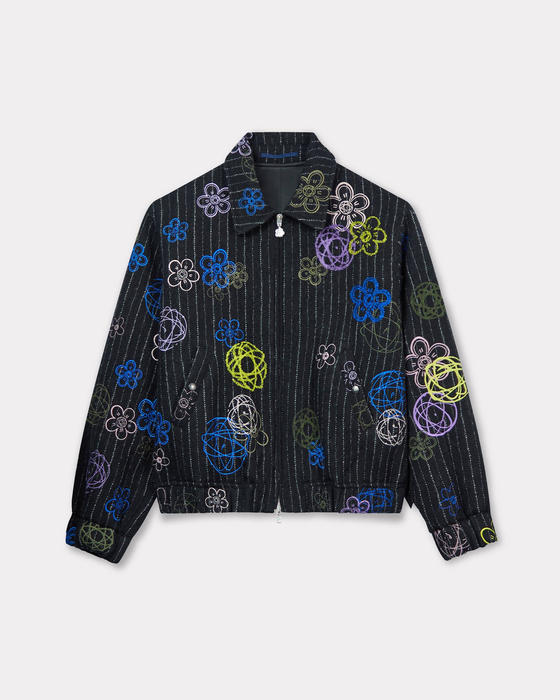 KENZO 'Kenzo x Futura 2000' Bomber In Virgin Wool Black Womens - Size Xl