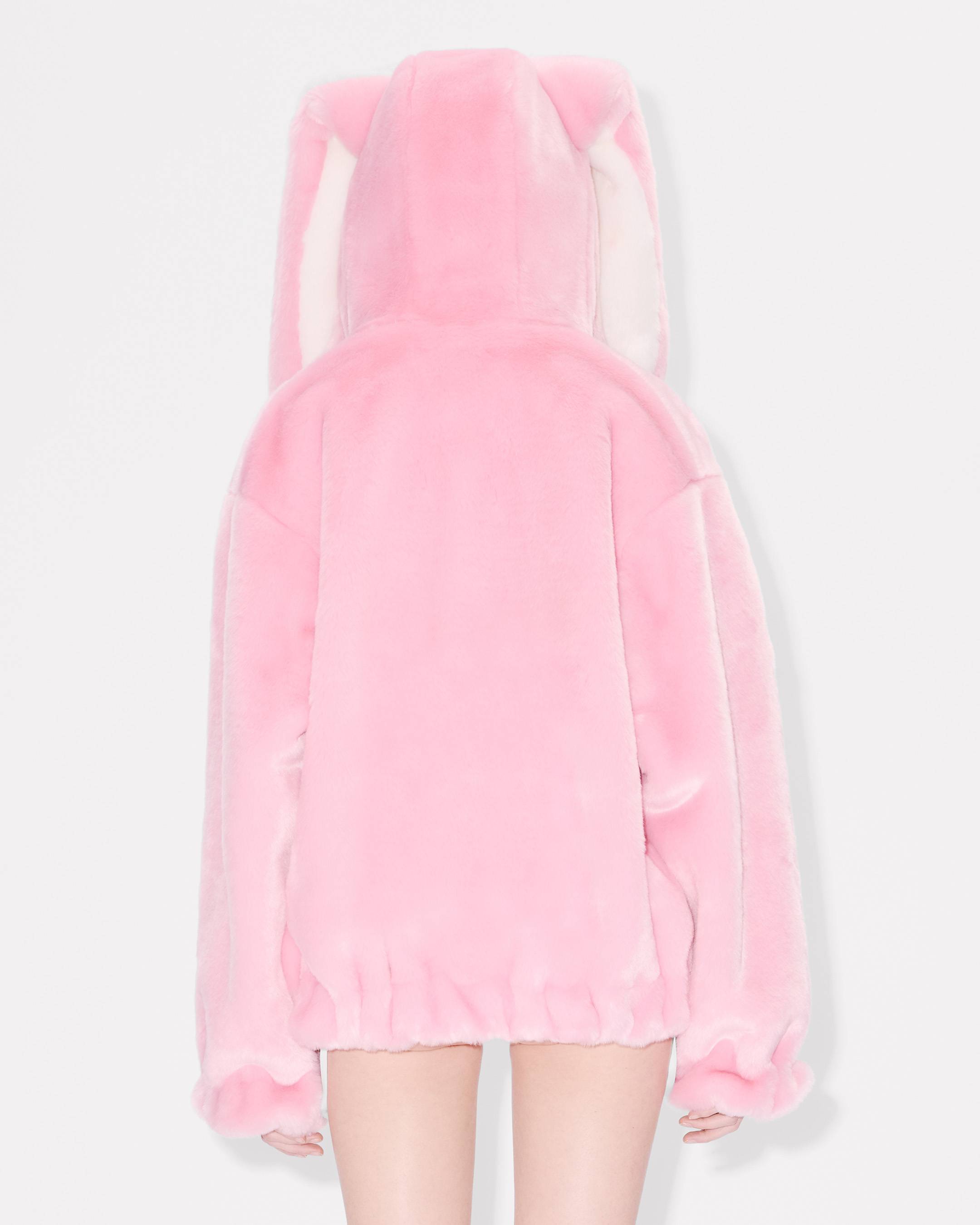 Bunny hooded jacket in fake fur