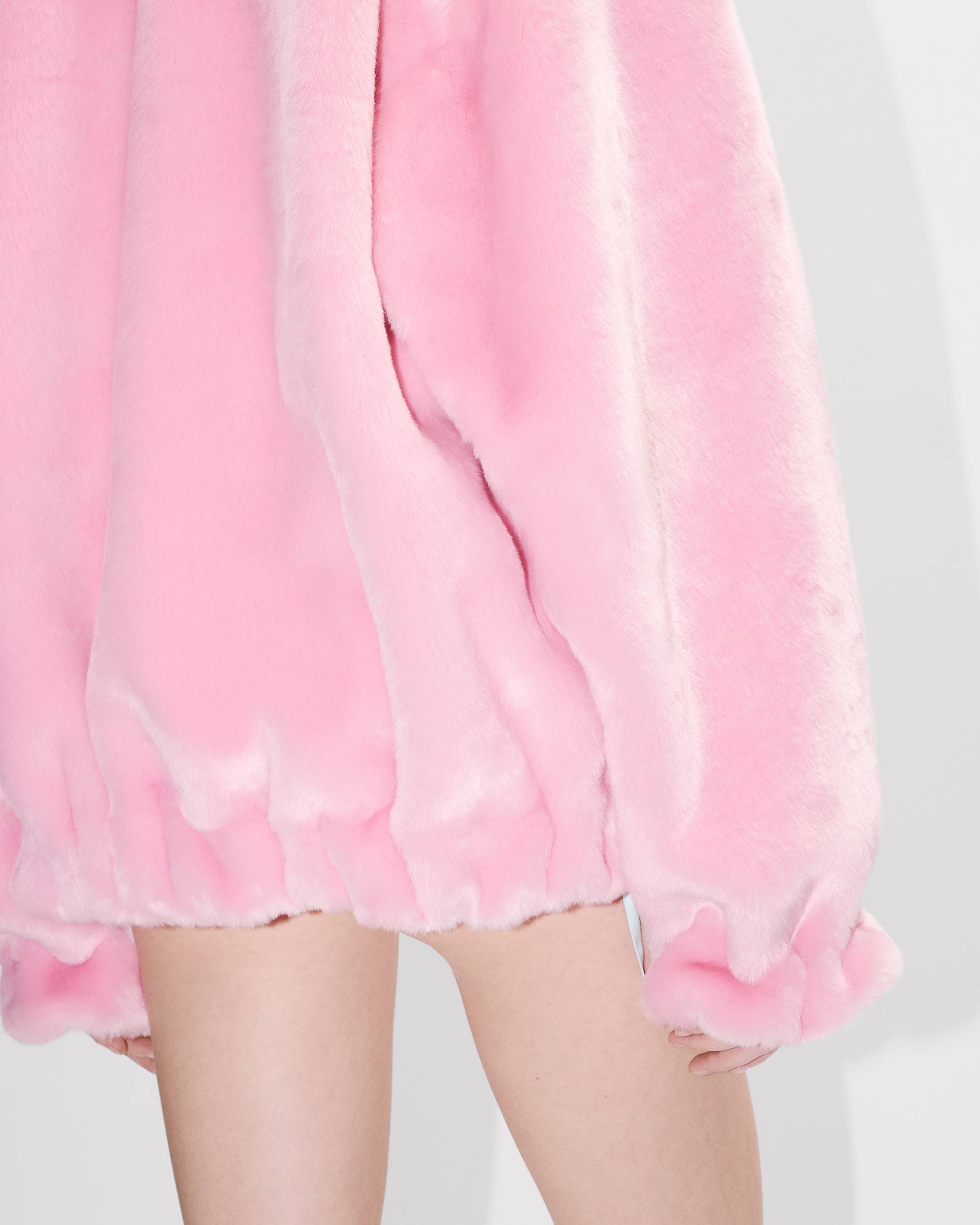 Bunny hooded jacket in fake fur