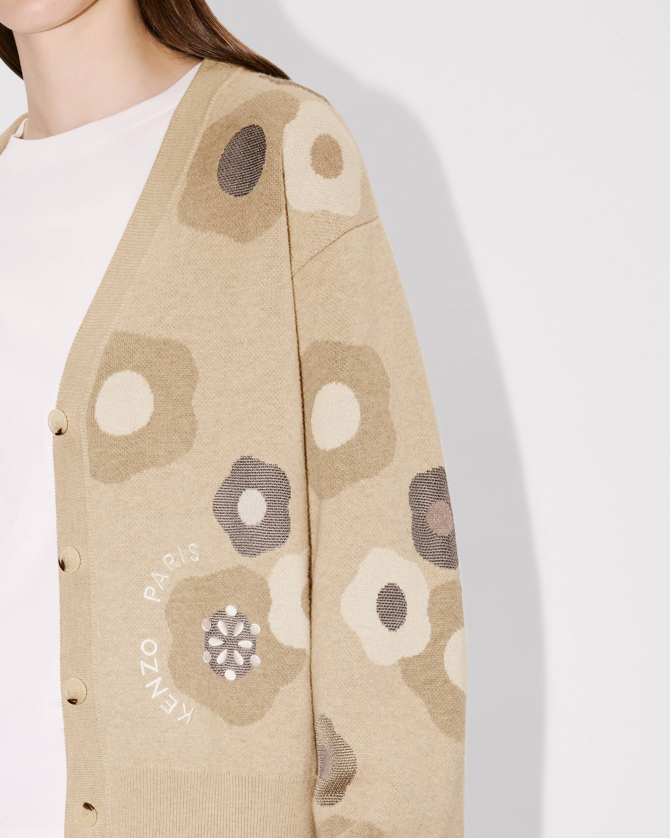 Cardigan in misto lana cotone con ricamo'Hana Dots'