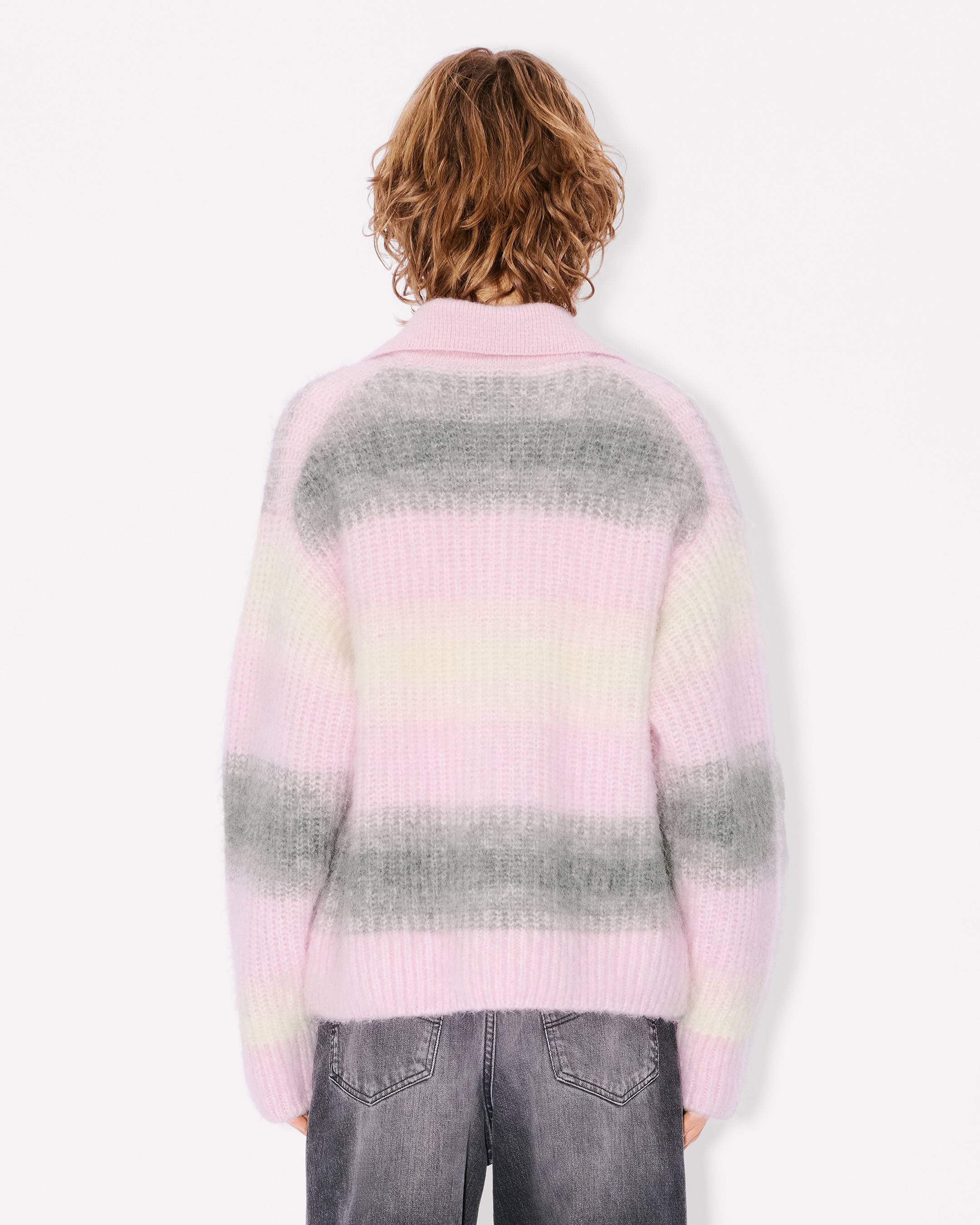 'KENZO Speed Stripe' hairy knitted cardigan in alpaca wool