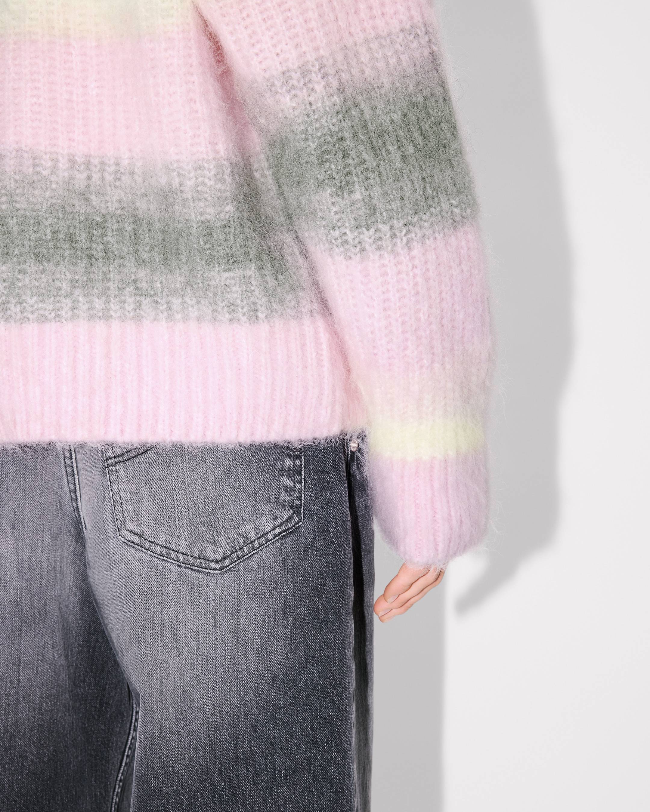 'KENZO Speed Stripe' hairy knitted cardigan in alpaca wool