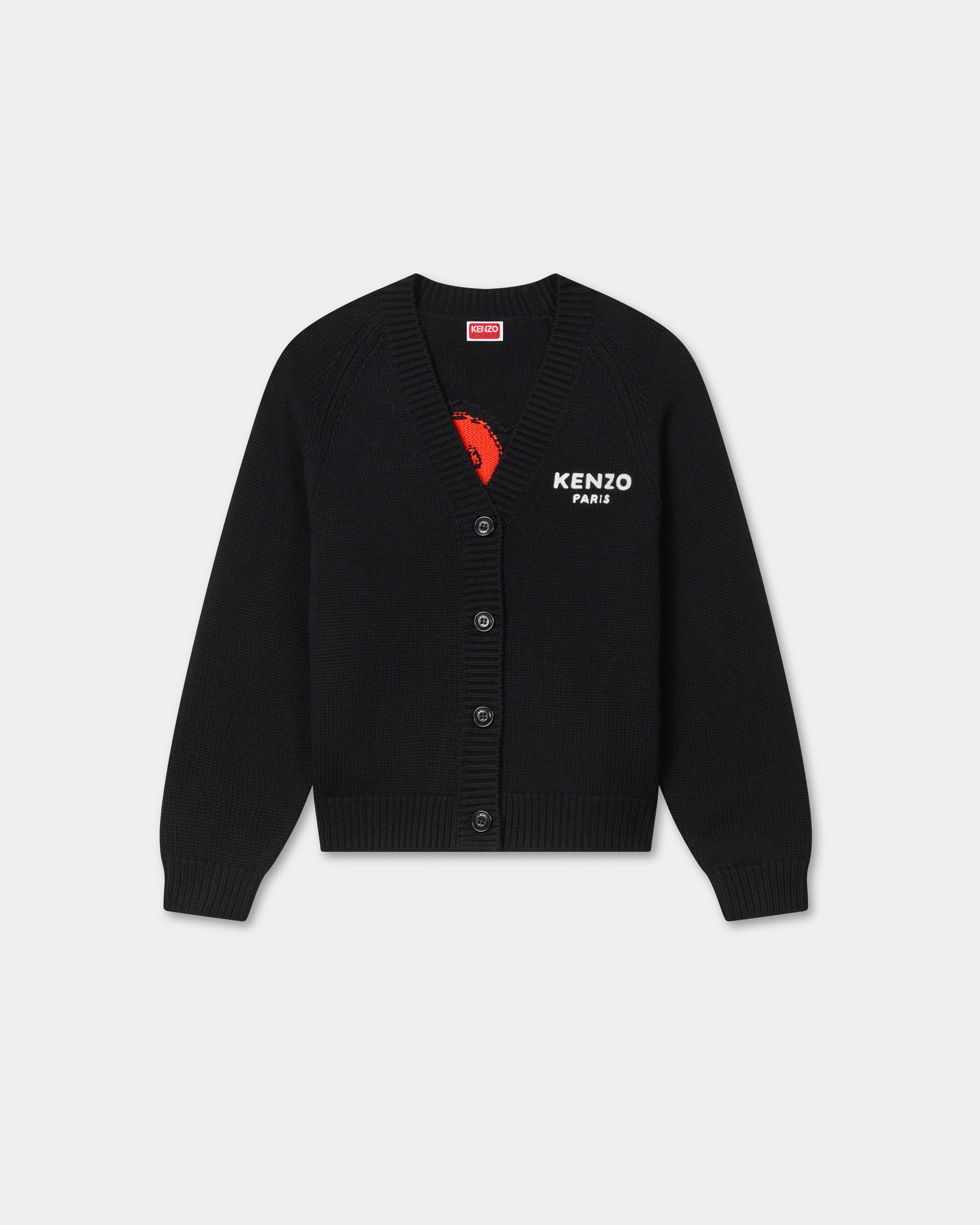 KENZO 'Boke Flower' Cardigan In Cotton Wool Black Womens - Size Xl