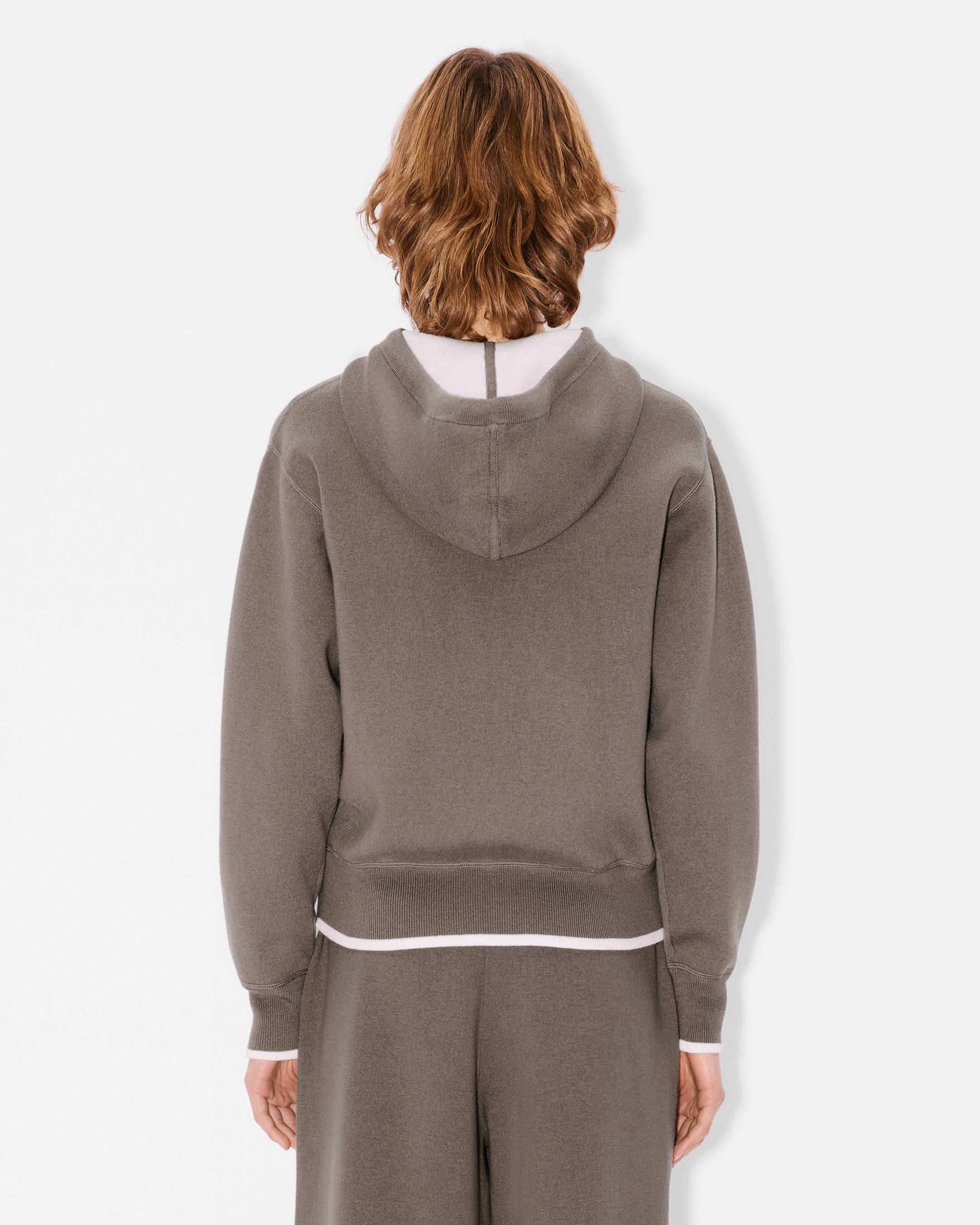 'Boke Flower 2.0' embroidered zip-up hoodie in cotton and wool
