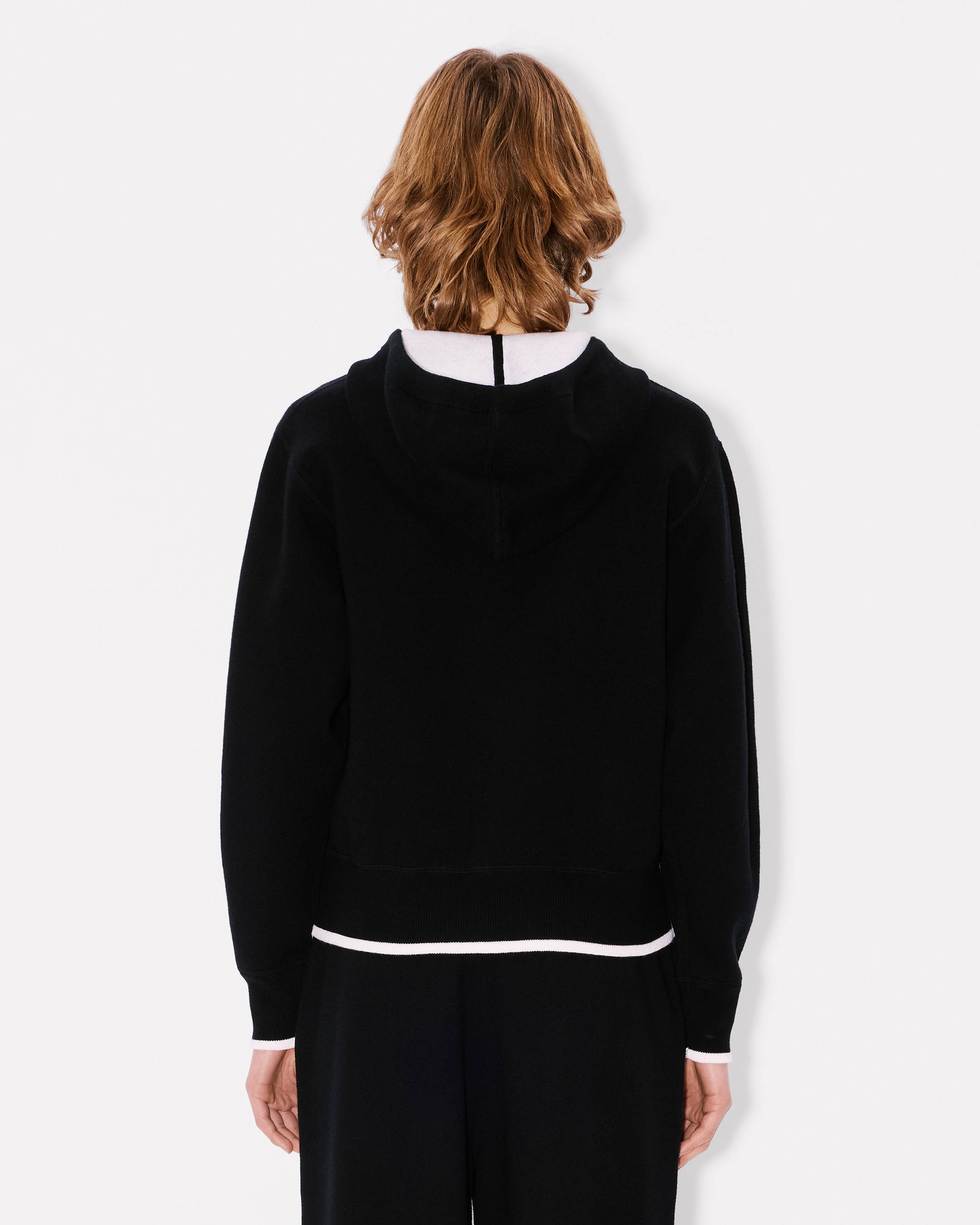 'Boke Flower 2.0' embroidered zip-up hoodie in cotton and wool