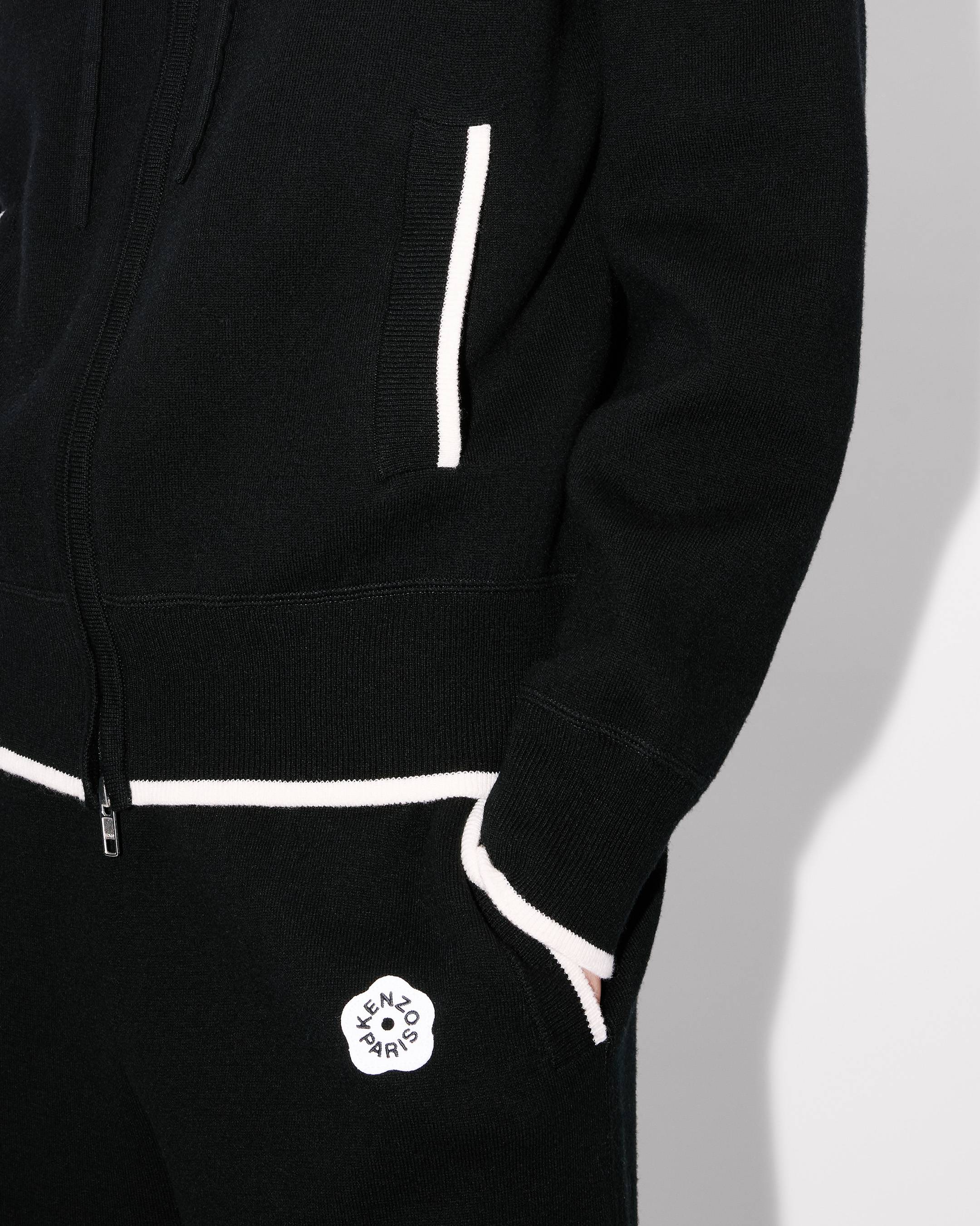 'Boke Flower 2.0' embroidered zip-up hoodie cotton and wool