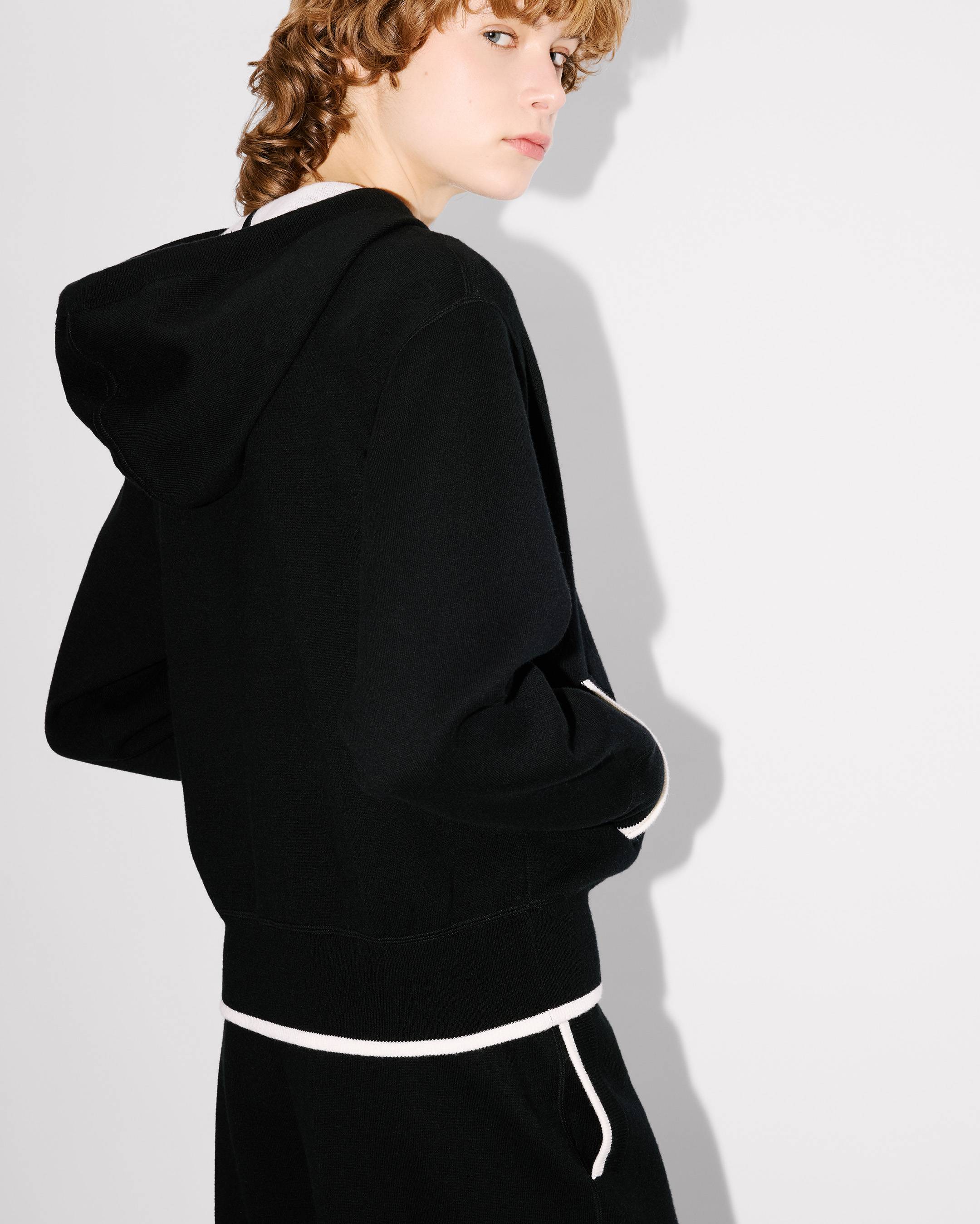 'Boke Flower 2.0' embroidered zip-up hoodie in cotton and wool