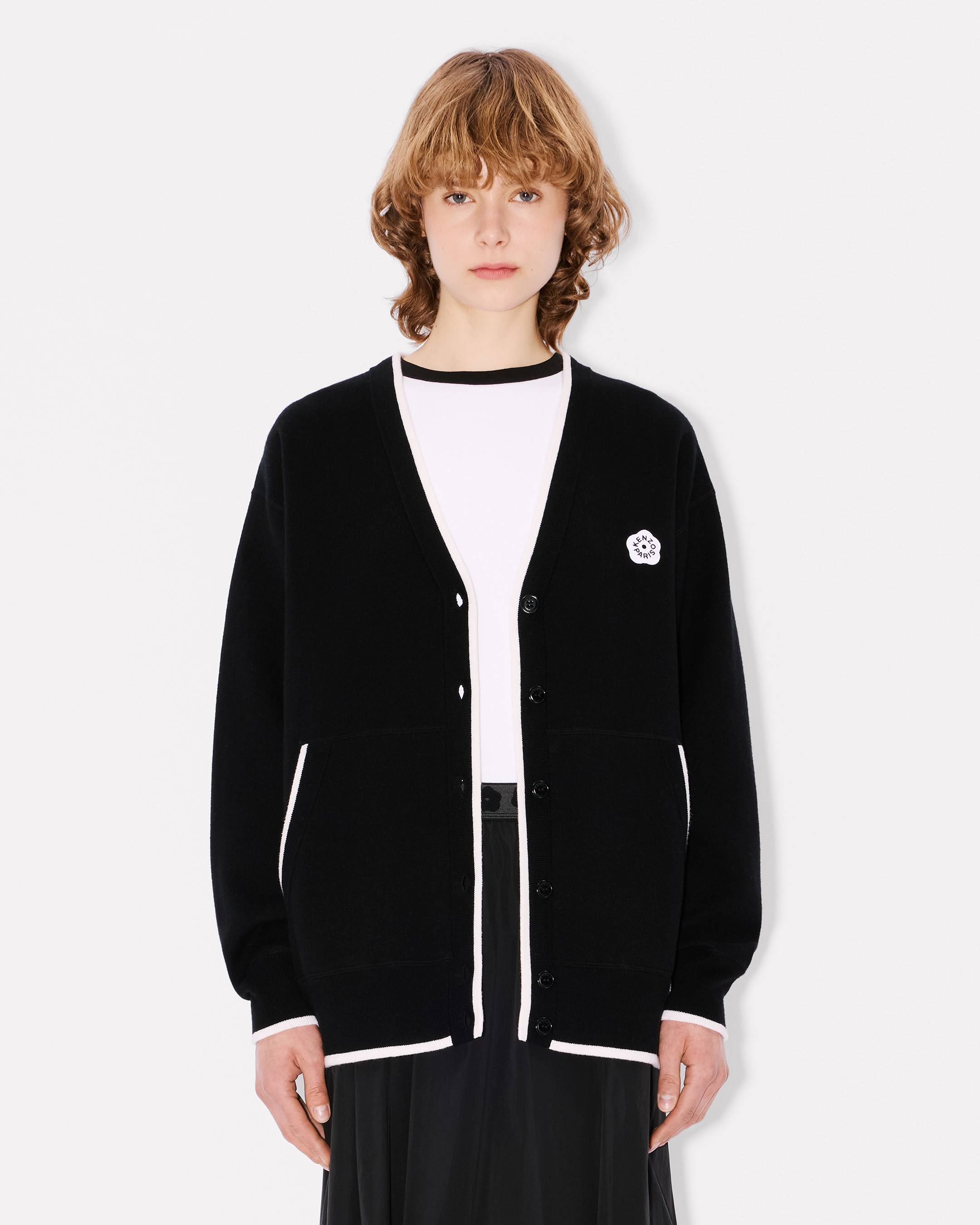 'Boke Flower 2.0' embroidered cardigan in cotton and wool