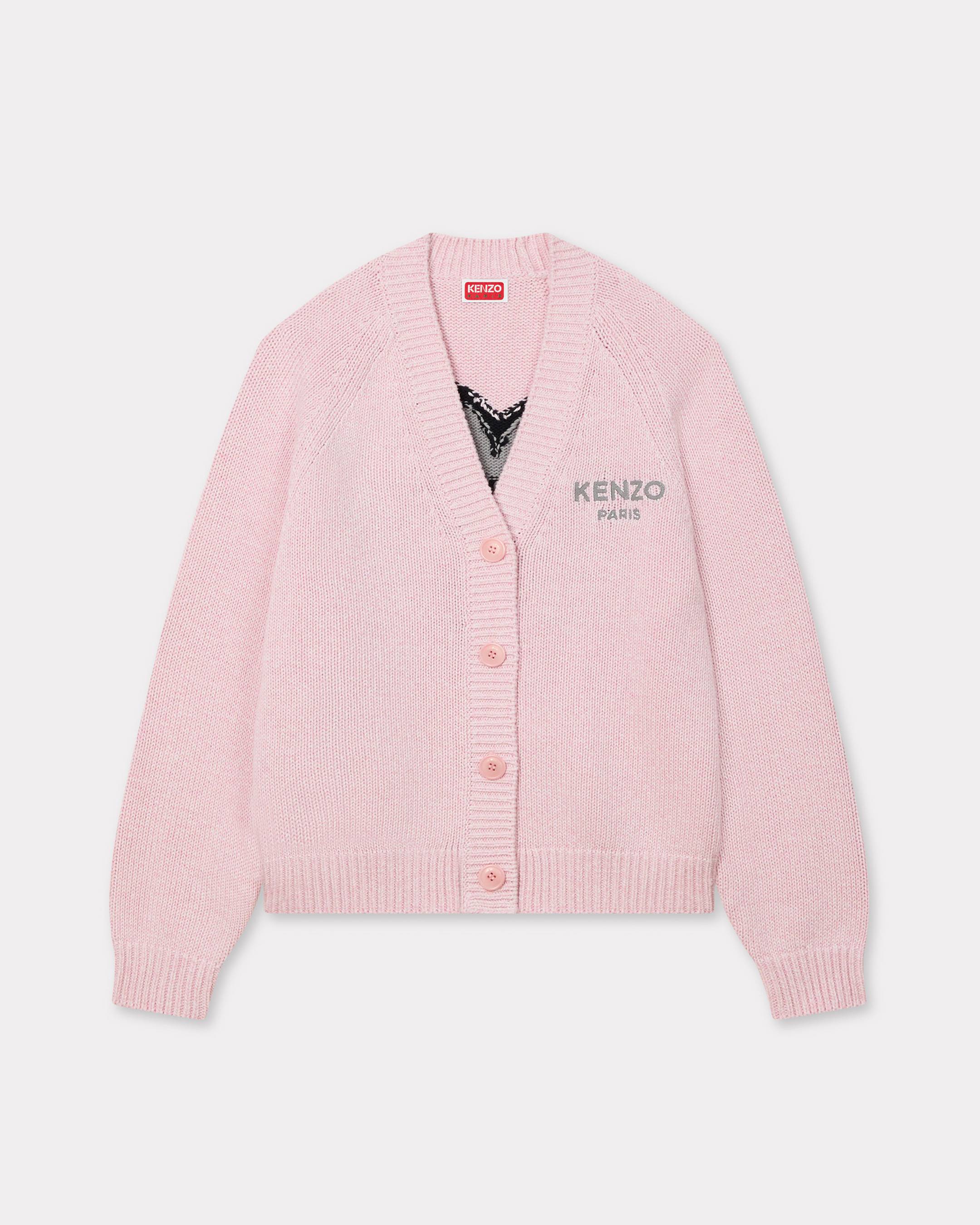 KENZO 'Boke Flower' Cardigan In Cotton Wool Pastel Pink - Womens Size Xl