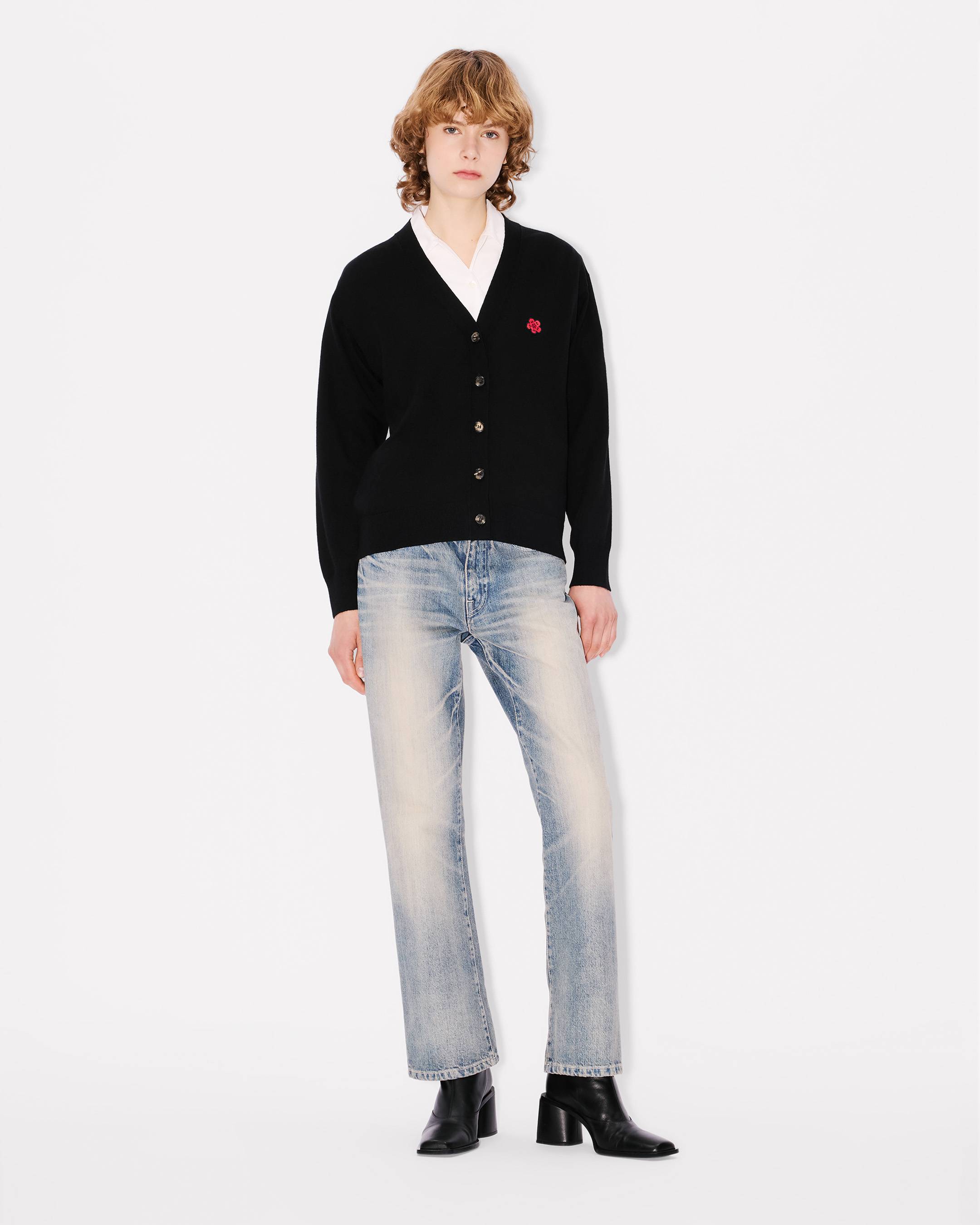 Boke Flower' embroidered cardigan in merino wool | Women's