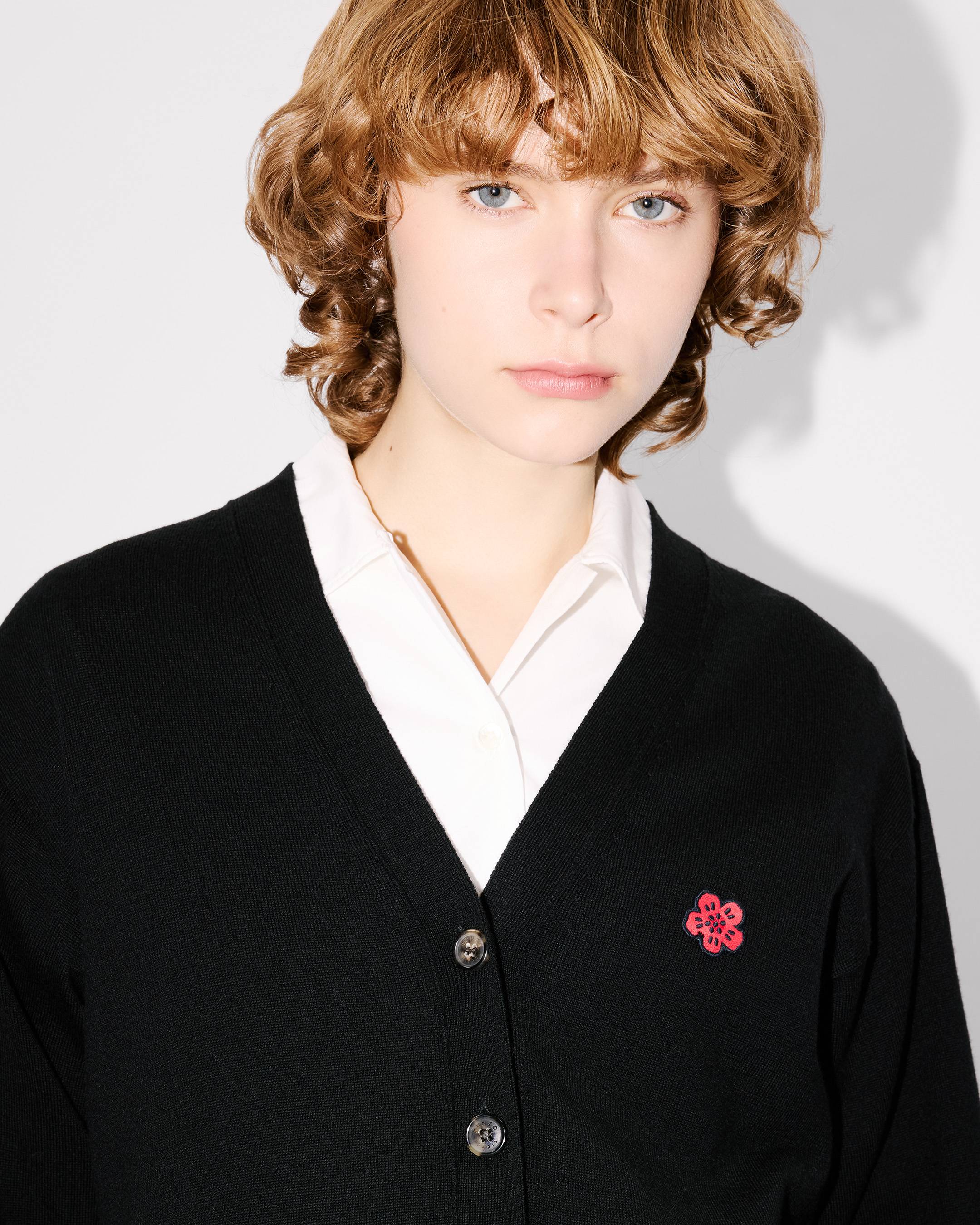 Cardigan brodé 'Boke Flower' en laine mérinos
