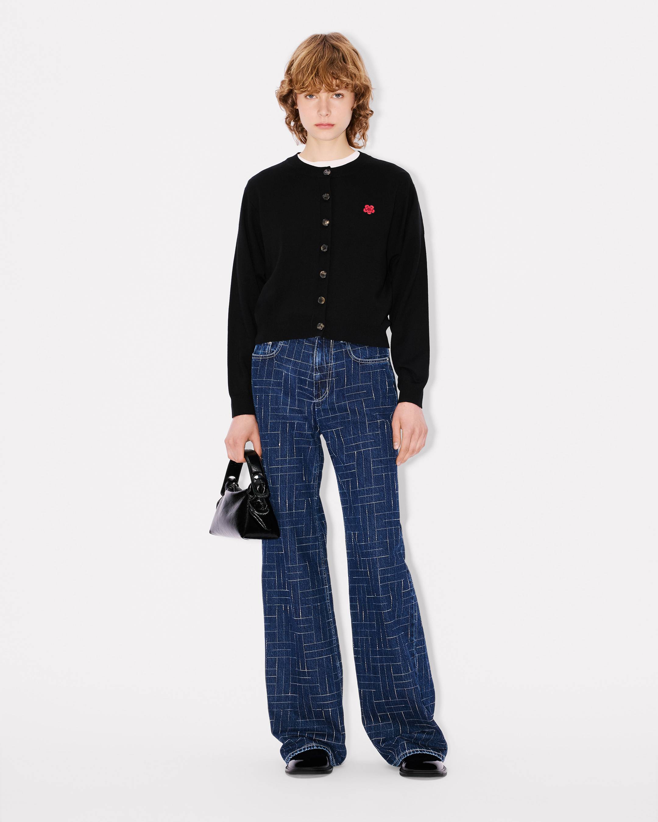 Cardigan brodé 'Boke Flower' en laine mérinos