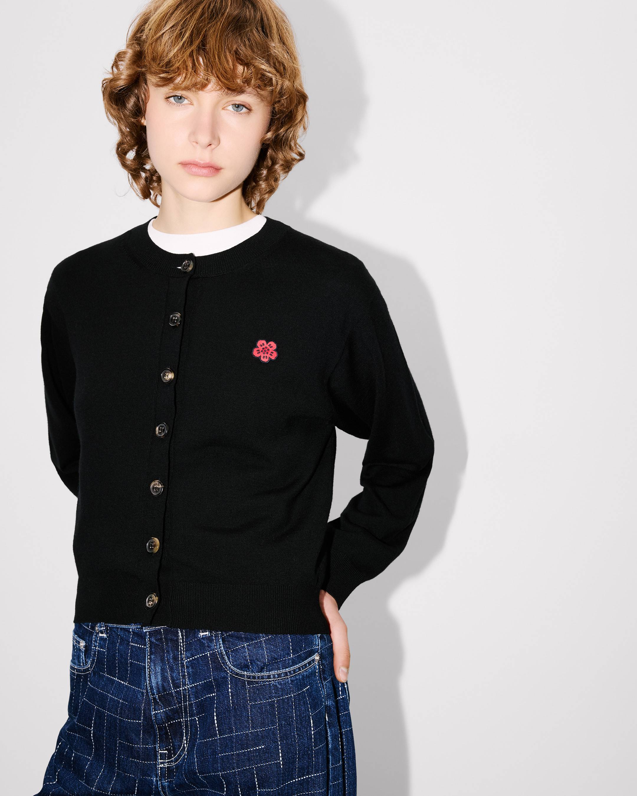 Cardigan brodé 'Boke Flower' en laine mérinos