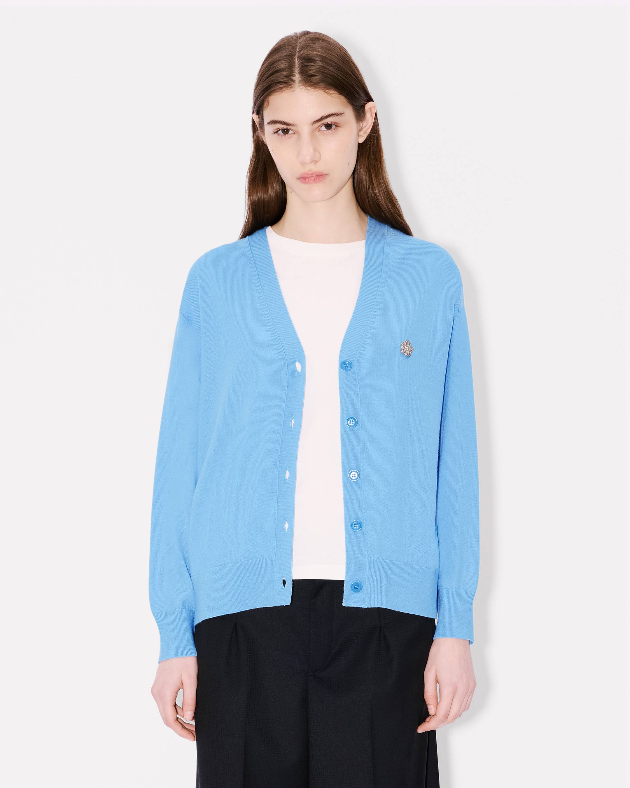 'Boke Flower' embroidered cardigan in Merino wool
