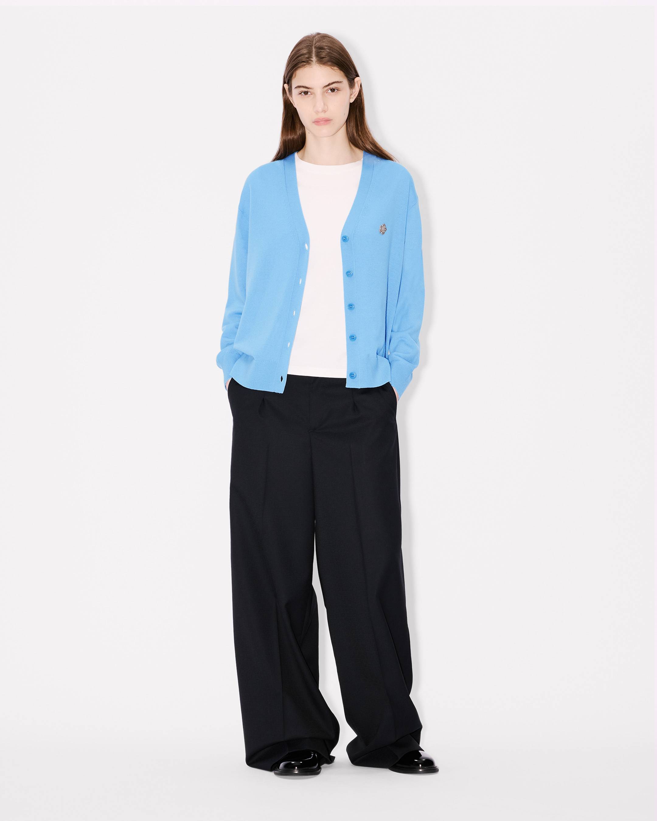 'Boke Flower' embroidered cardigan in Merino wool