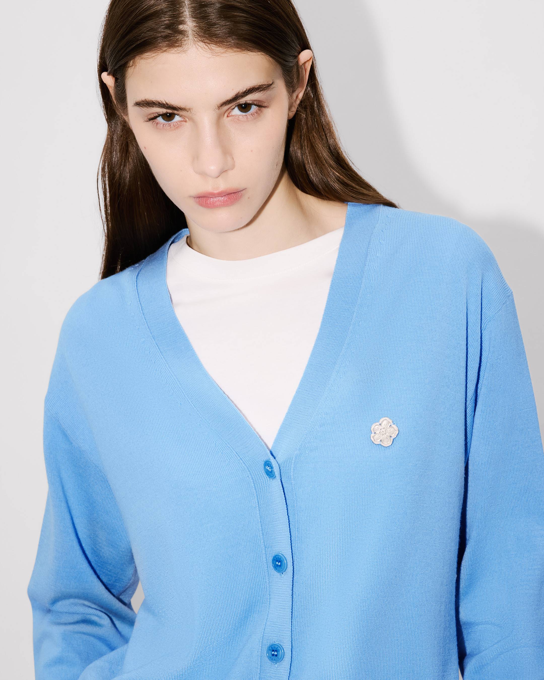 'Boke Flower' embroidered cardigan in Merino wool